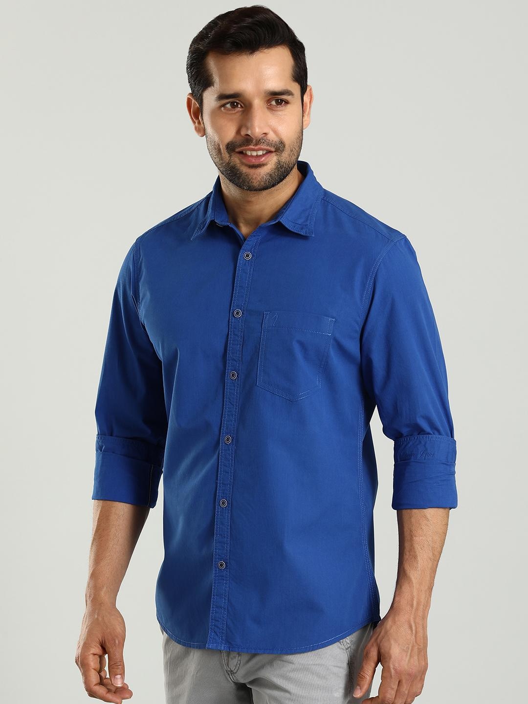 

Indian Terrain Men Chiseled Skinny Fit Opaque Casual Shirt, Blue