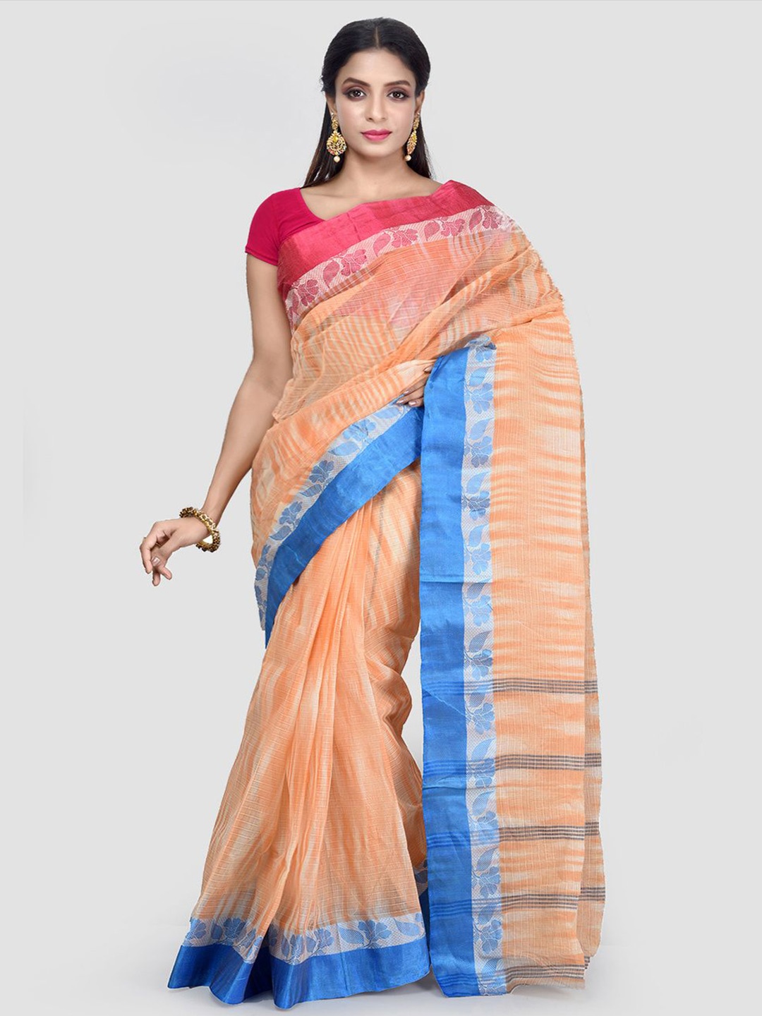 

Crochetin Woven Design Ready to Wear Saree, Cream