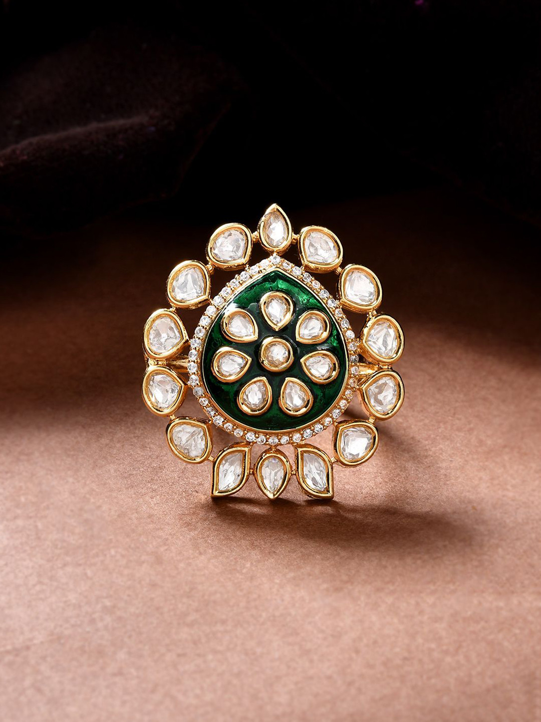 

Voylla Kundan Opulance Nawabi Bliss Ring, Gold
