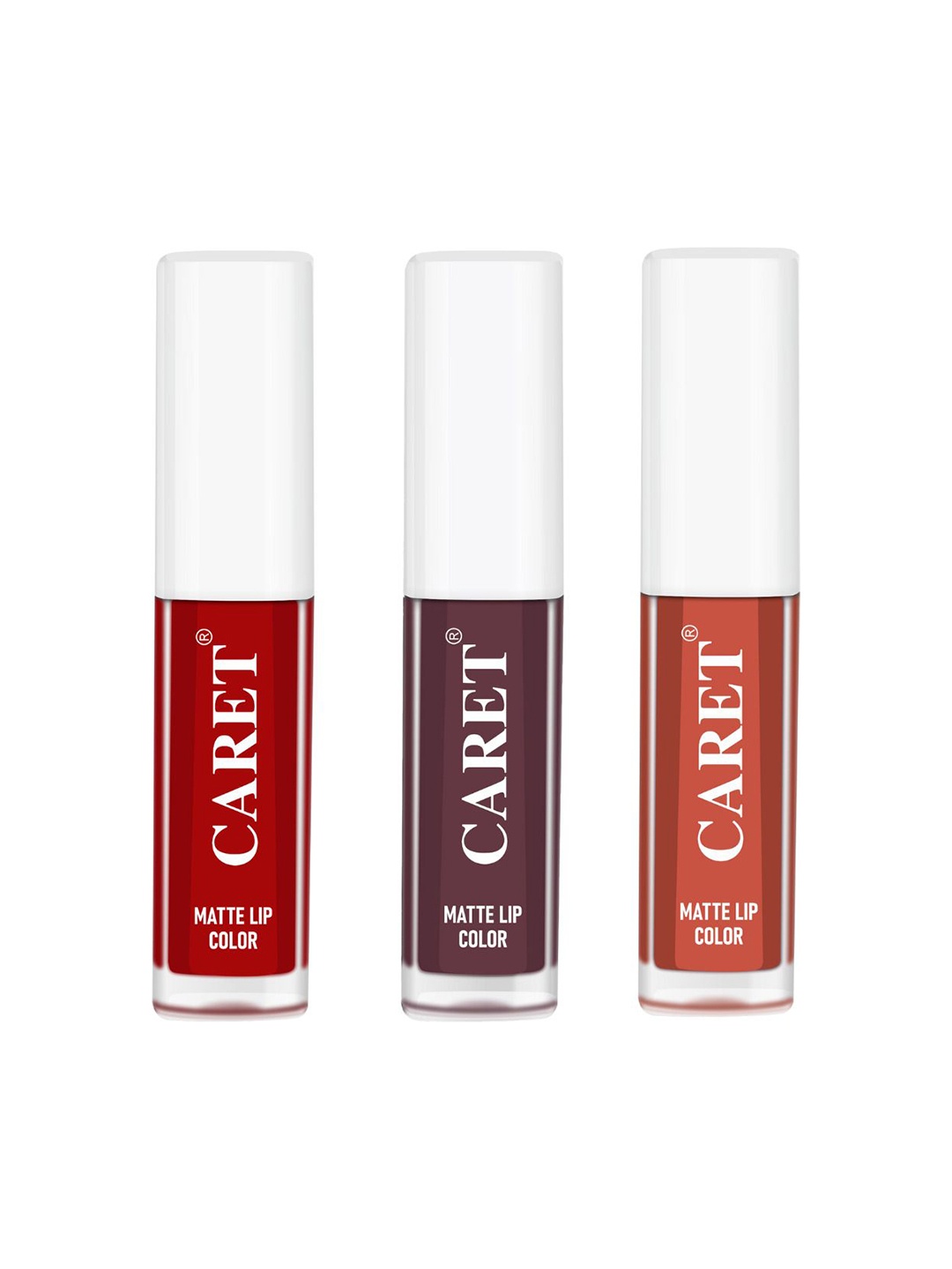 

CARET ORGANIC Set Of 3 Super-Pigmented Liquid Matte Lipsticks - 6 ml - 3 - 7 - 6, Red