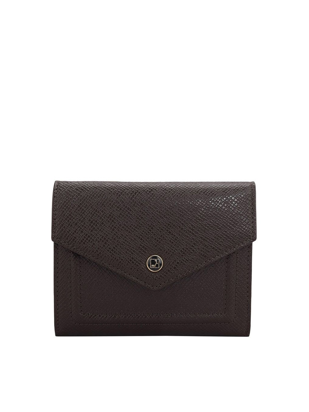 

Da Milano Women Leather Three Fold Wallet, Brown