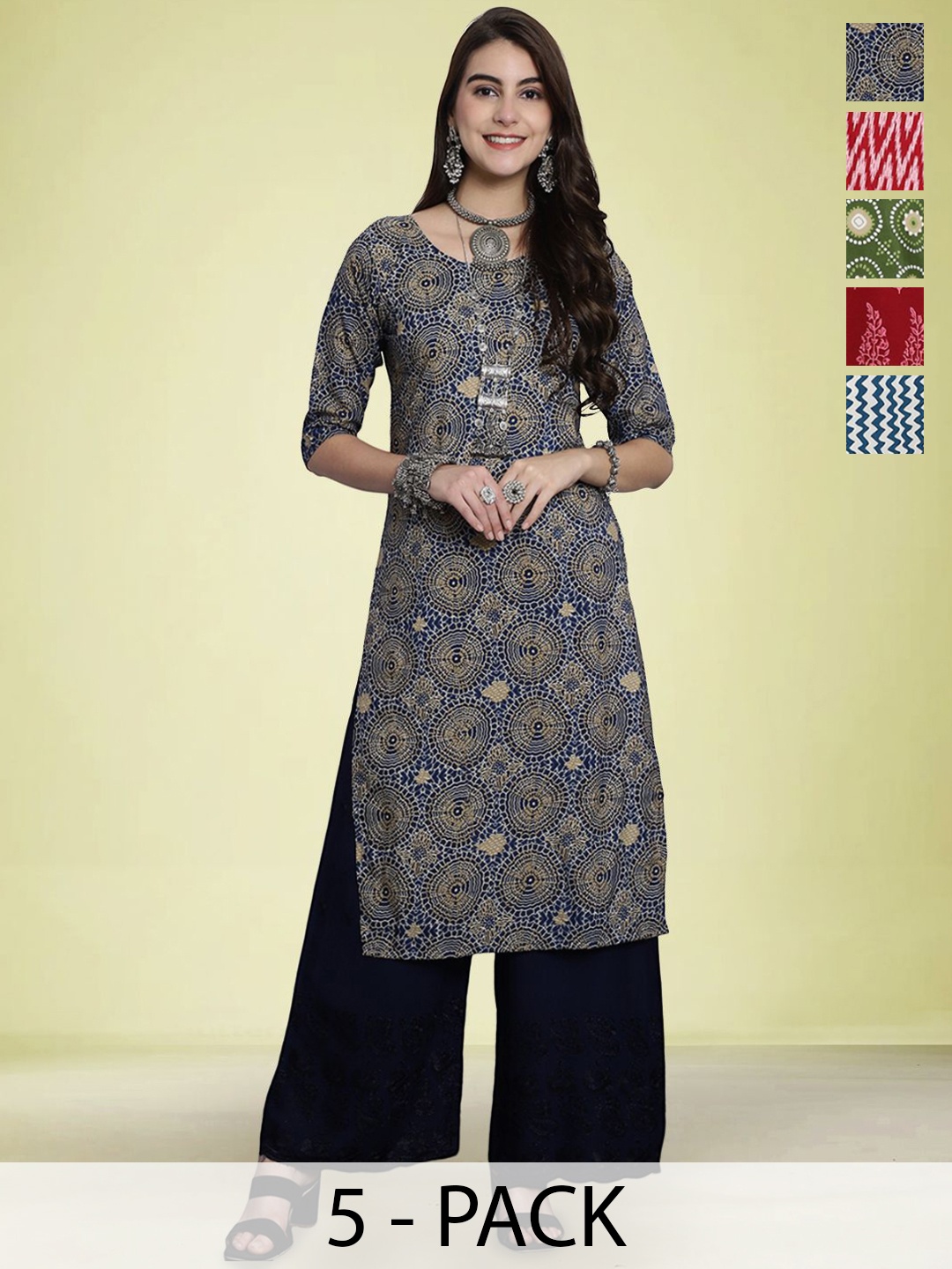 

Moda Rapido Women Ethnic Motifs Printed Sequinned Floral Crepe Kurta, Multi