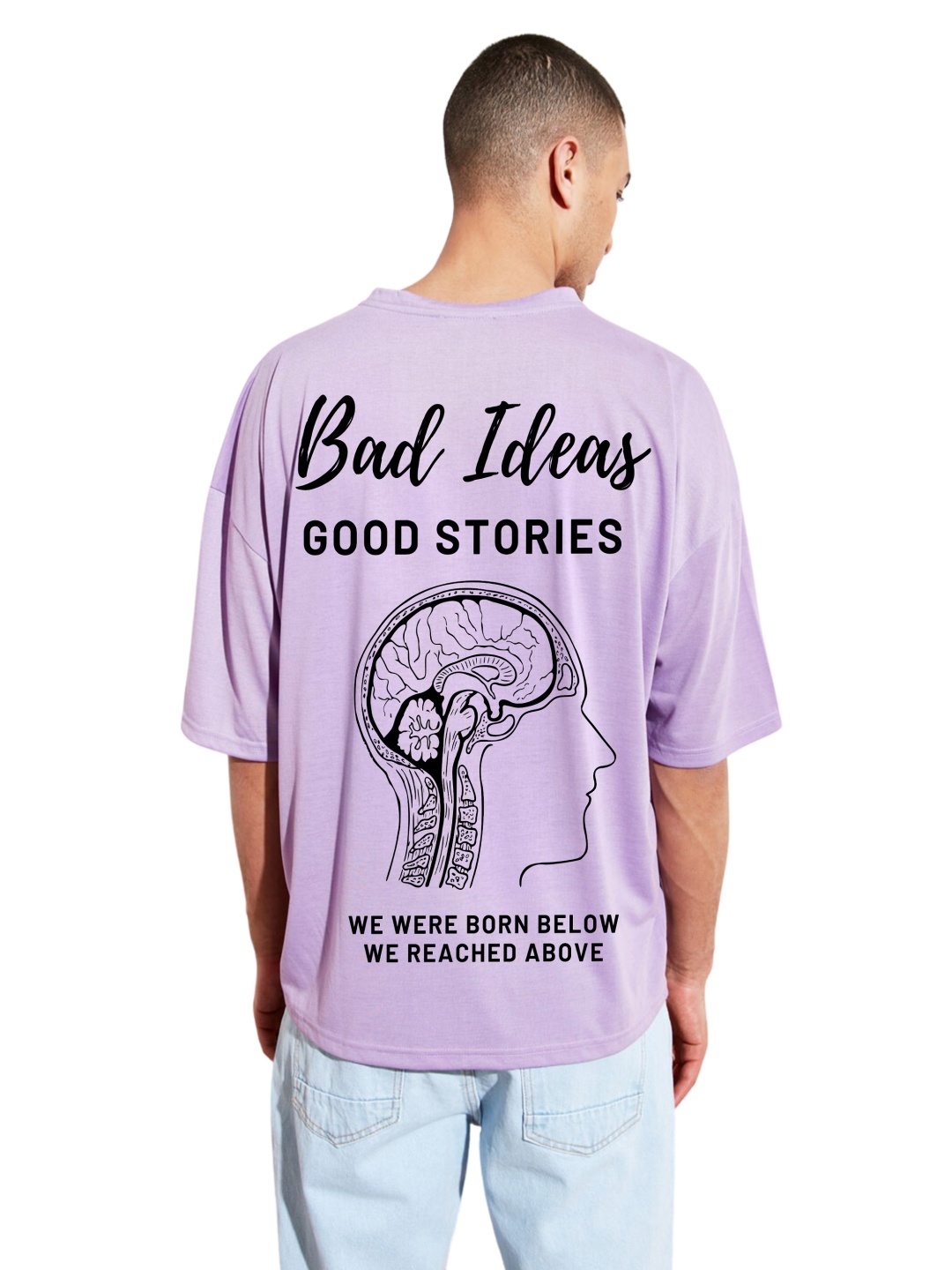 

TBS- THE BARGAIN STREET Men Printed Raw Edge T-shirt, Lavender