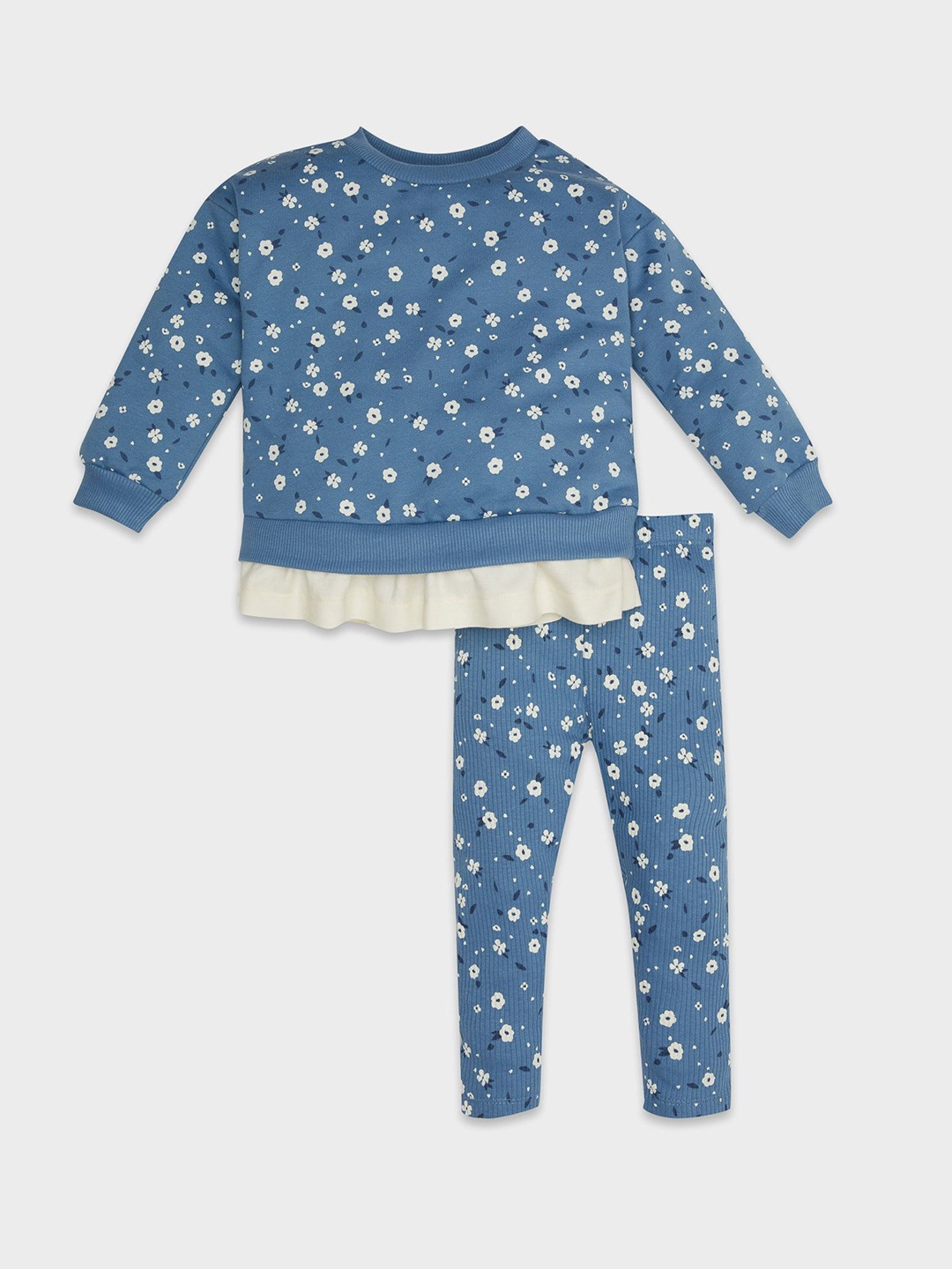 

DeFacto Girls Printed Long Sleeves Sweatshirt With Trousers, Blue