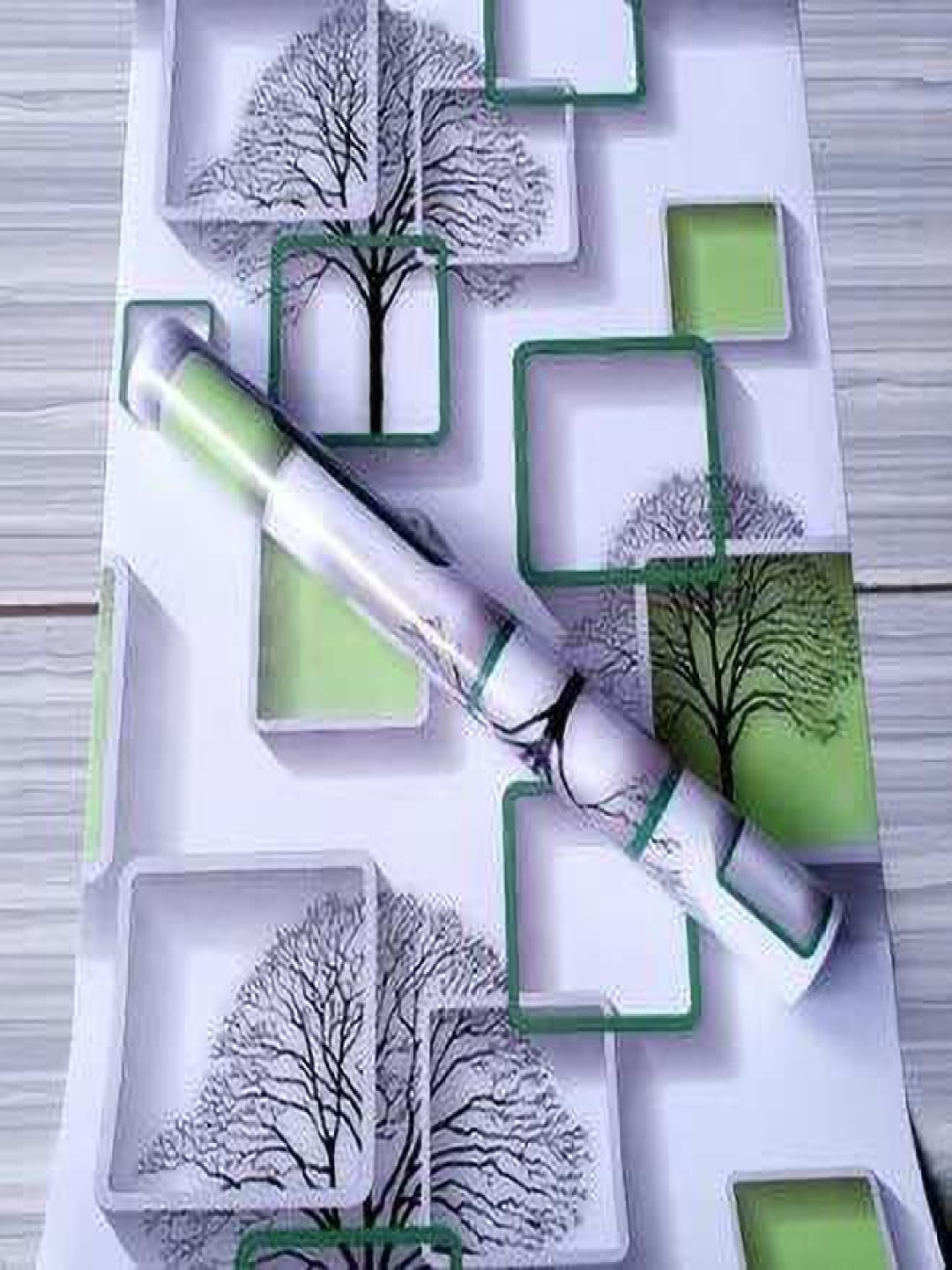 

ANNA CREATIONS White & Green Printed Decorative Wallpaper