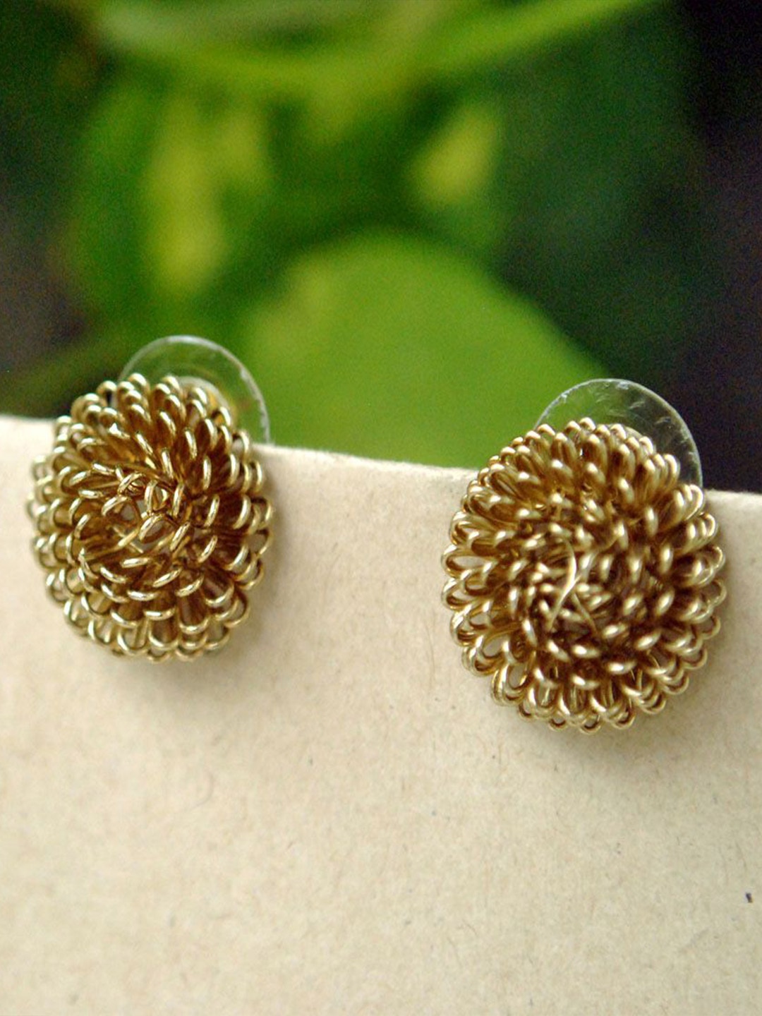

BeAbhika Gold-Plated Contemporary Porcupine Studs Earrings