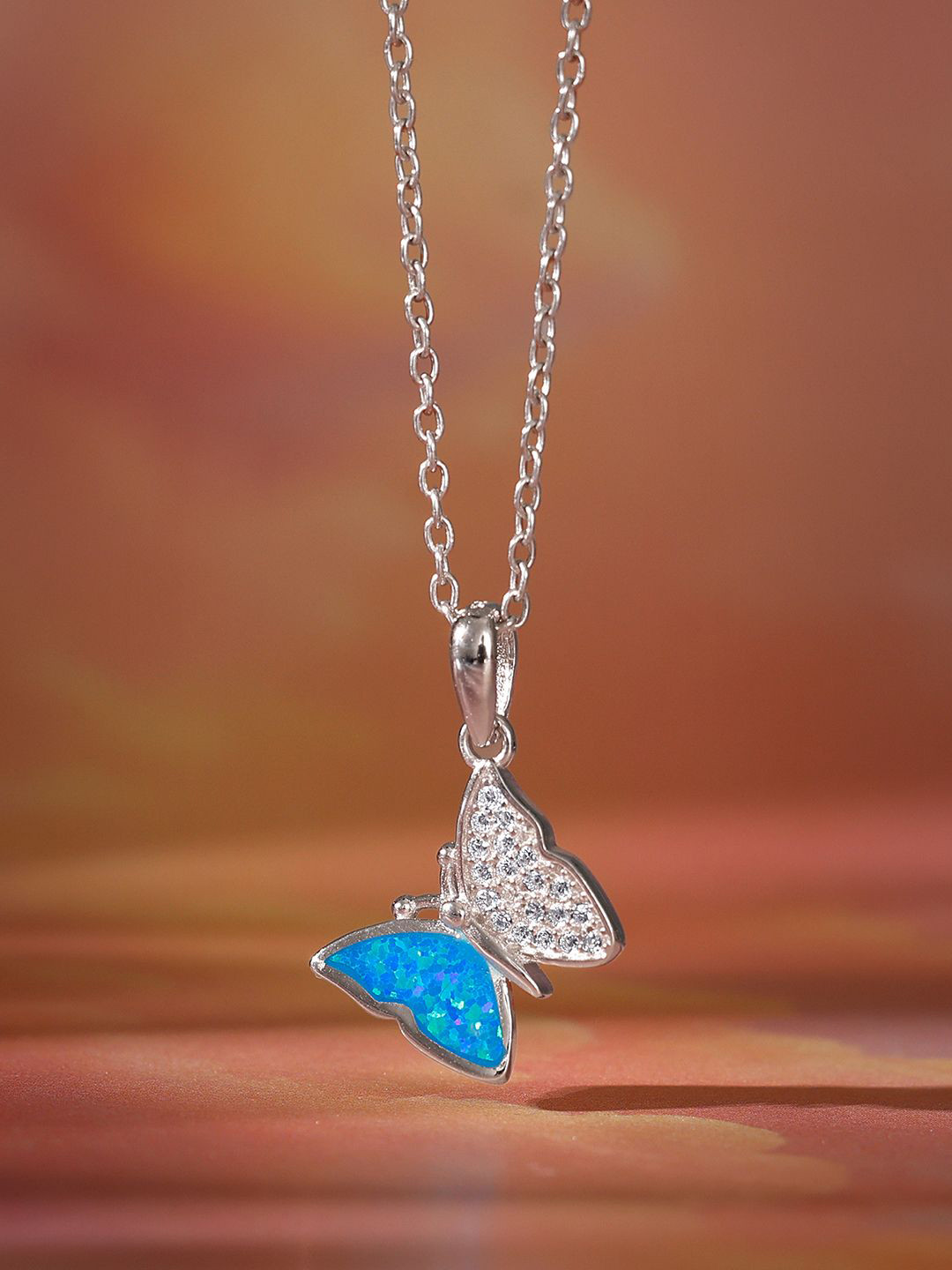 

GIVA Rhodium-Plated Contemporary Pendants with Chains, Silver