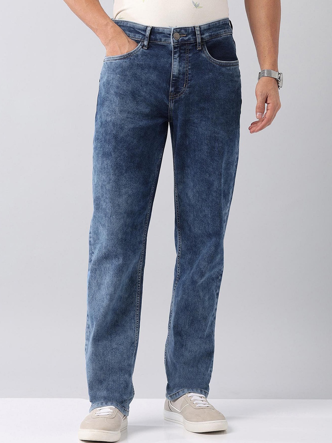 

AD By Arvind Men Relaxed tapered Fit Mid Rise Jeans, Blue