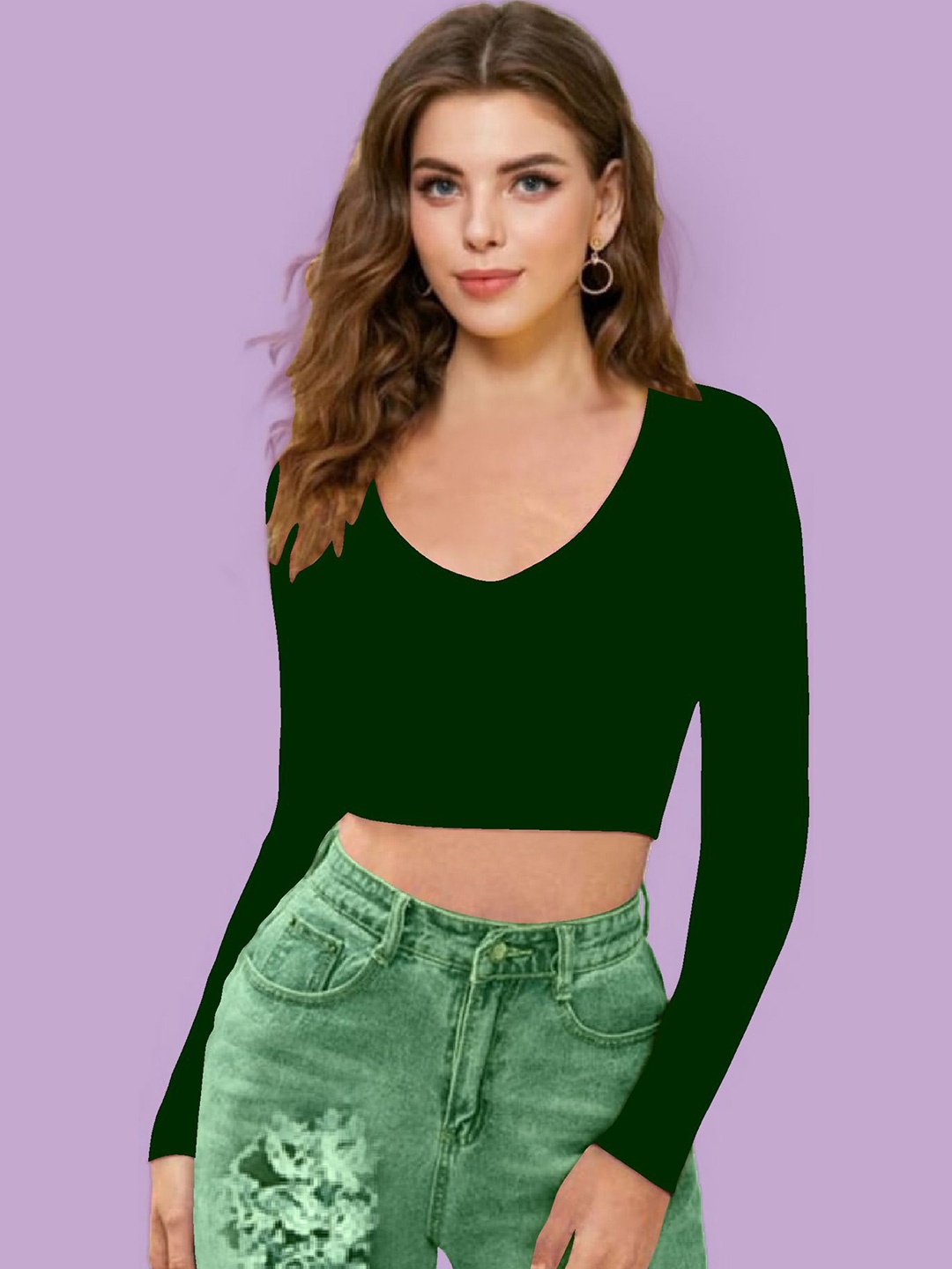 

Dream Beauty Fashion Women Fitted Crop Top, Green