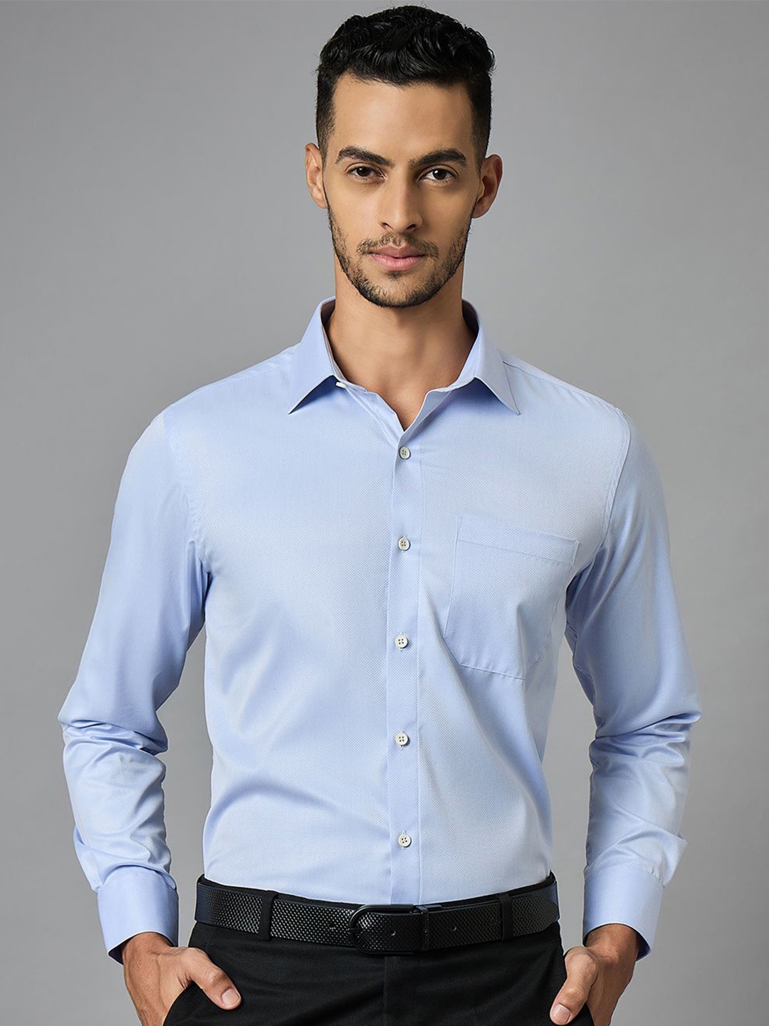 

LOUIS STITCH Men Classic Opaque Formal Shirt, Blue