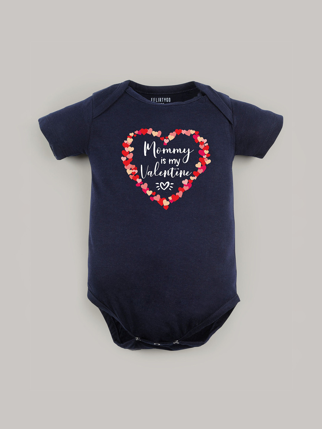 

FFLIRTYGO Infants Valentine Day Printed Cotton Bodysuit, Navy blue
