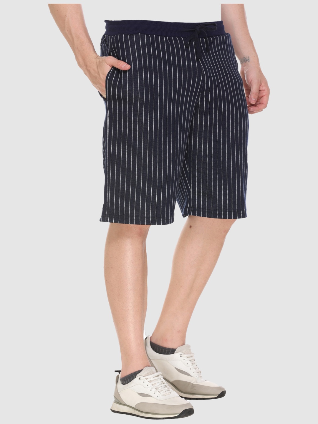 

Y&I Men Striped Running with Technology Shorts, Navy blue