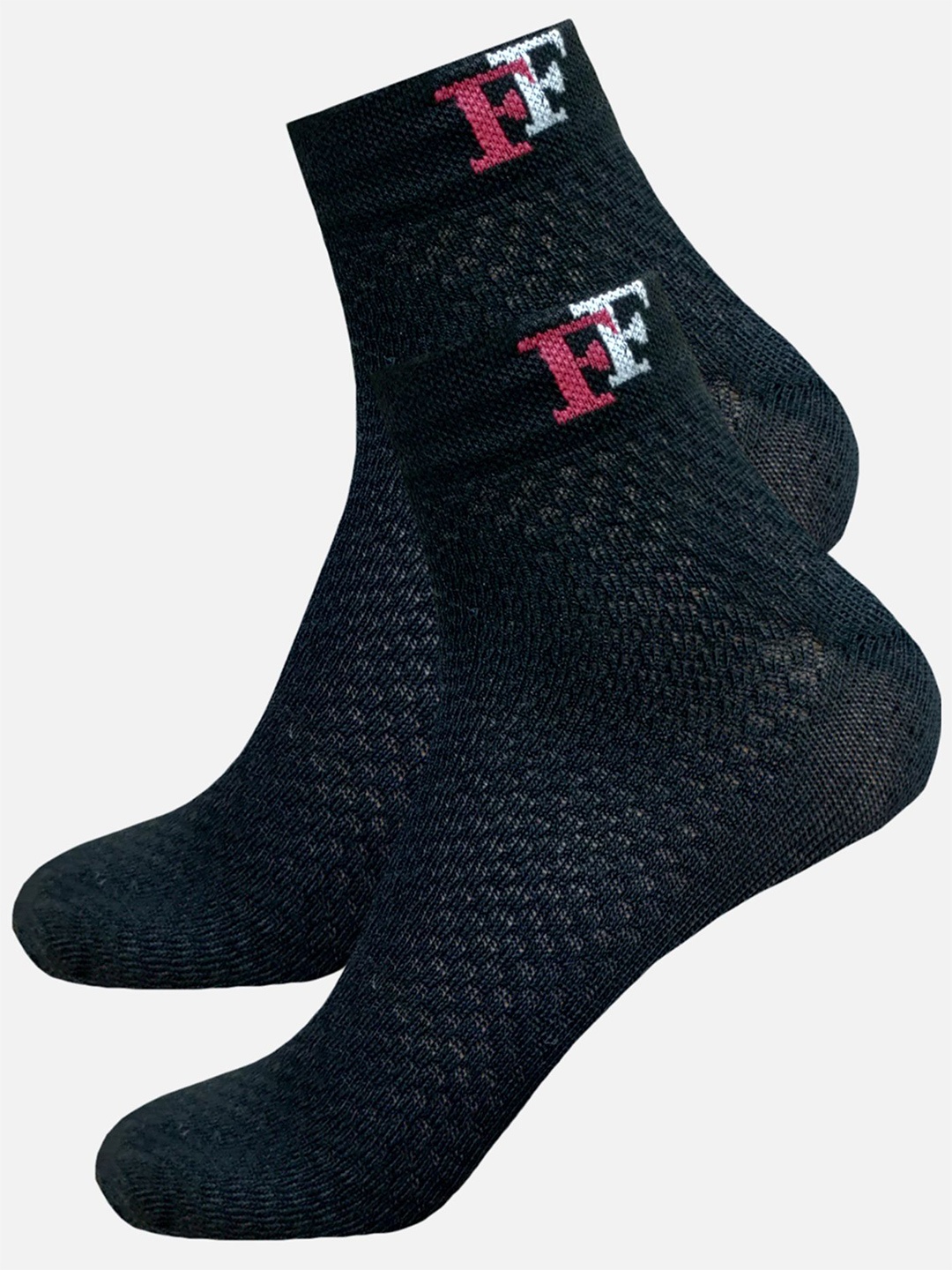 

StyFun Men Patterned Ankle Length Cotton Socks, Black