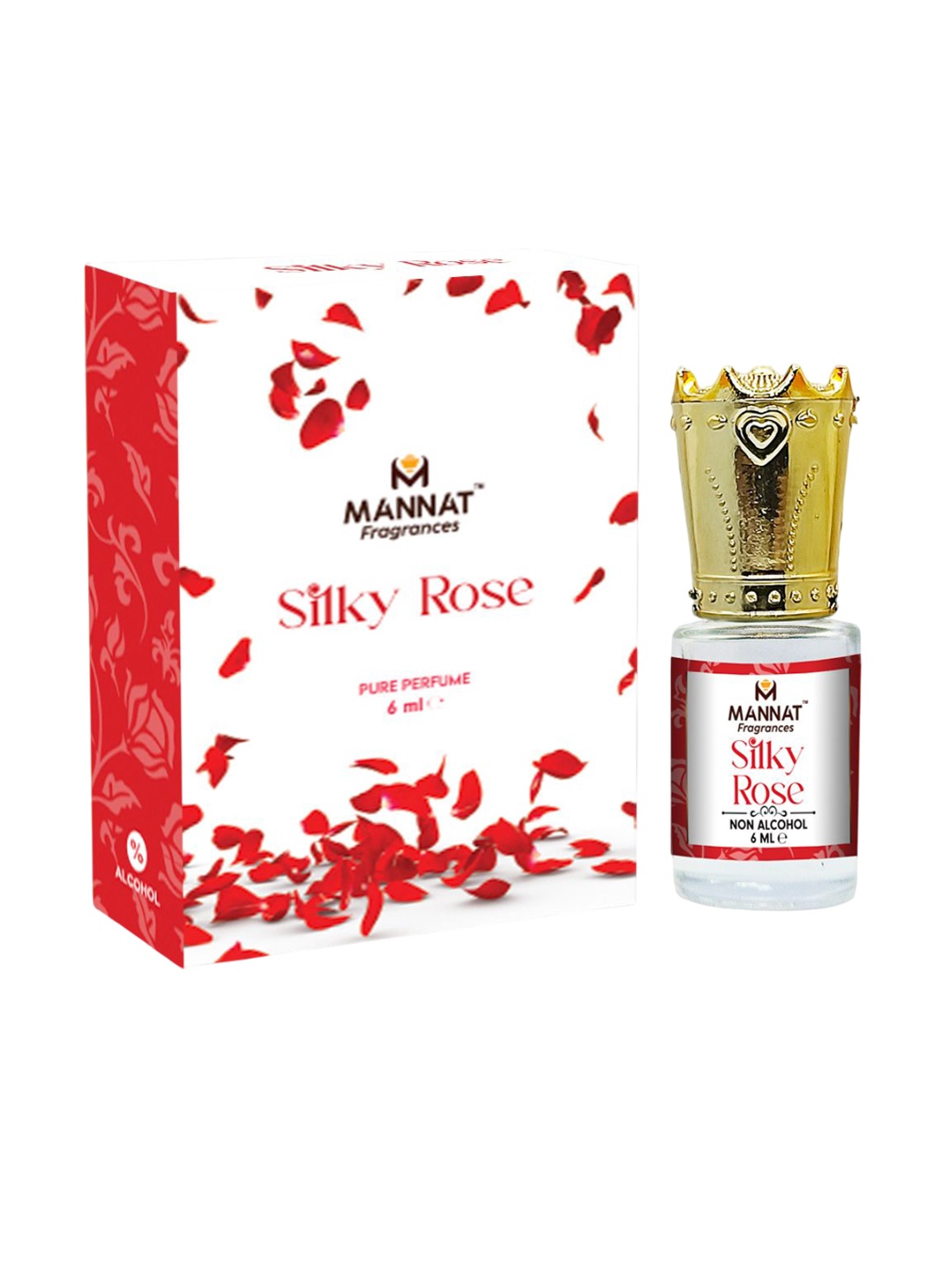 

mannat fragrances Silky Rose Non Alcoholic Attar - 6 ml, Red