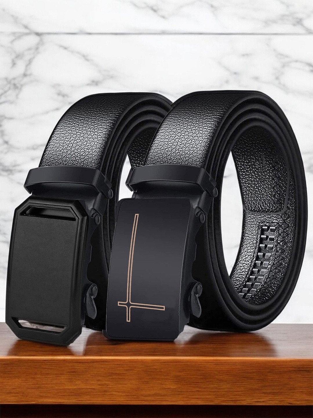 

Provogue Men Textured 2 PU Belt, Black