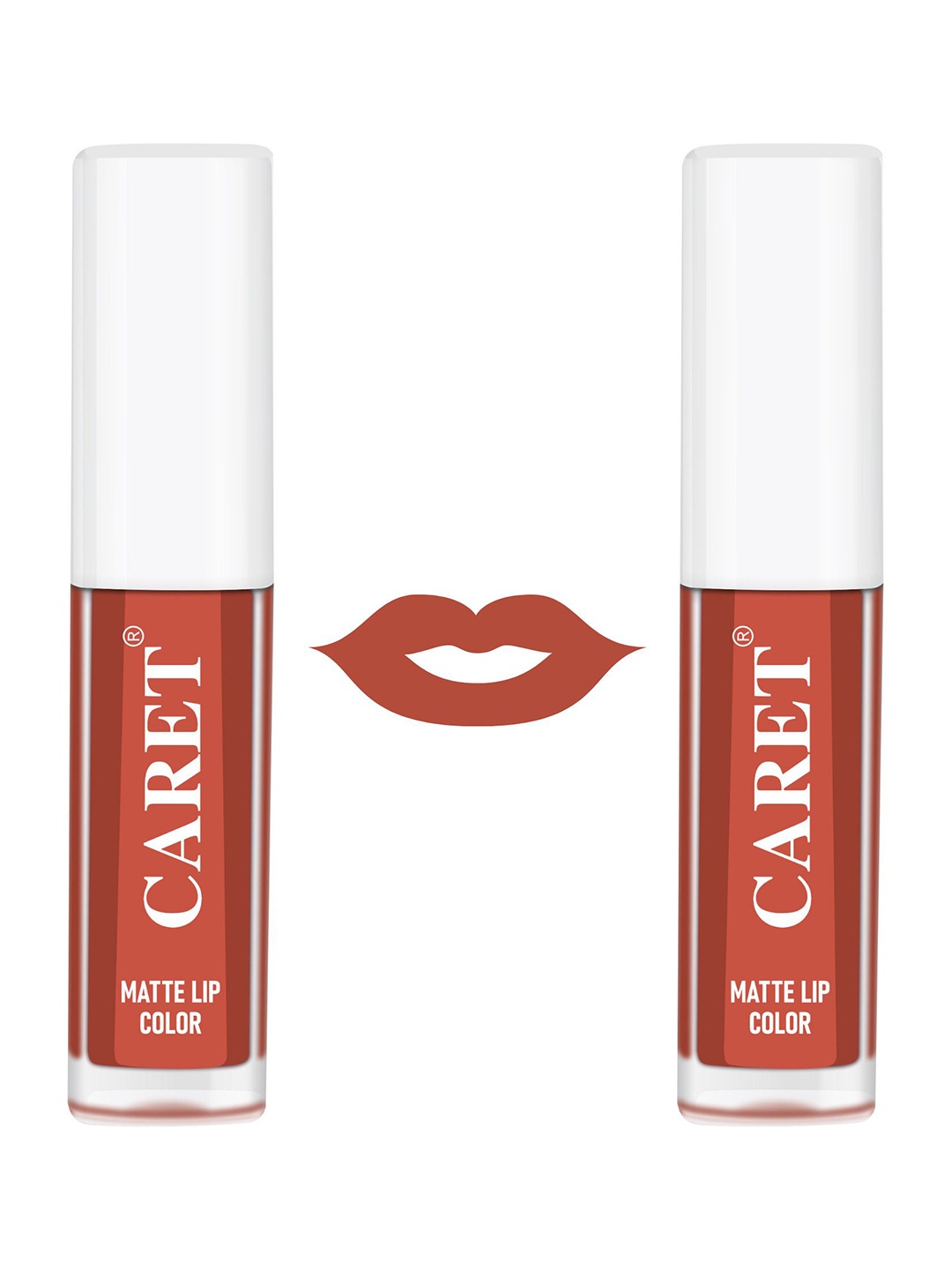 

CARET ORGANIC Set Of 2 Super-Pigmented Liquid Matte Lipsticks - 2 ml Each - 6, Nude