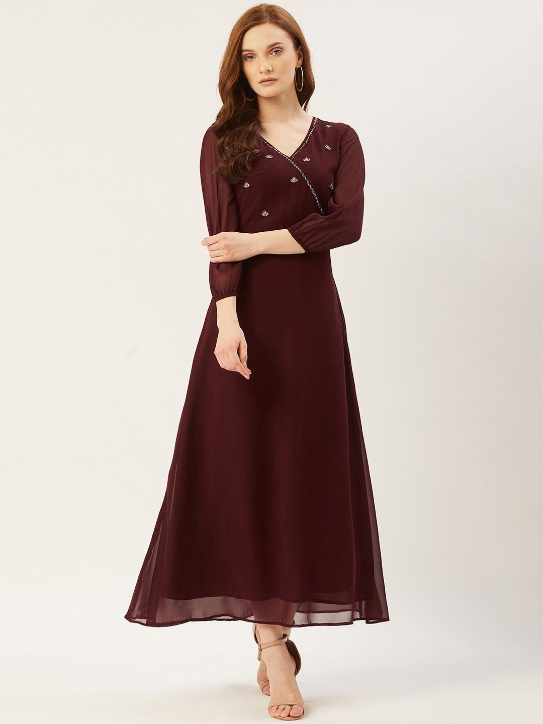 

Moda Rapido Georgette Maxi Dress, Brown