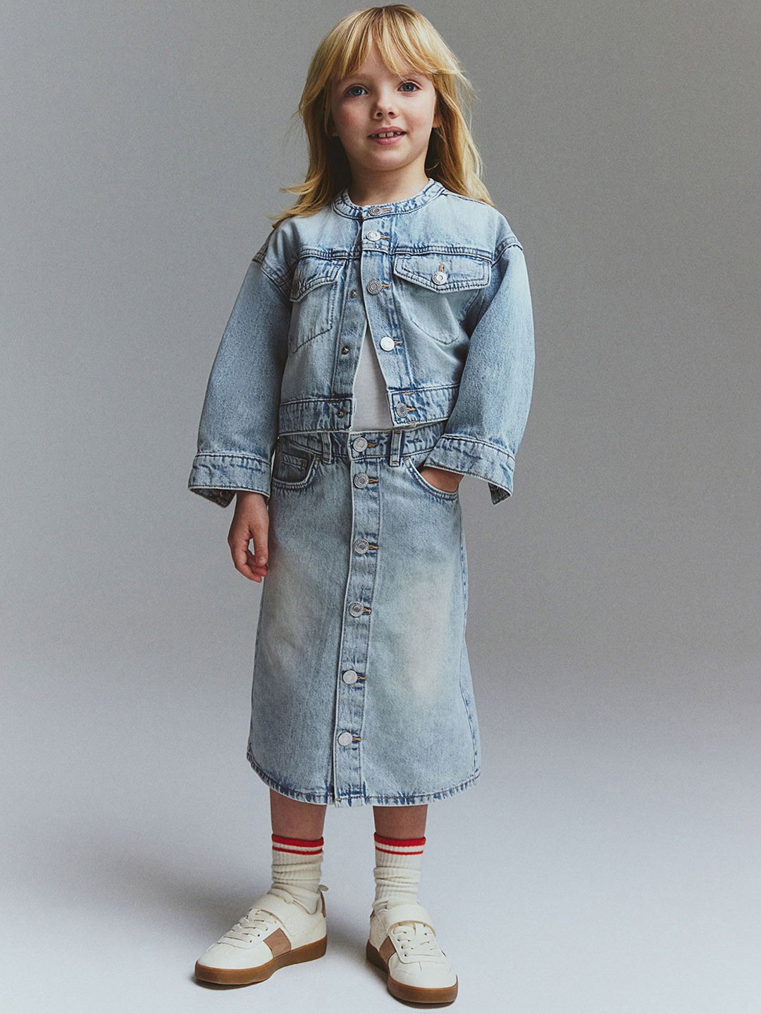 

H&M Boxy Denim Jacket, Blue