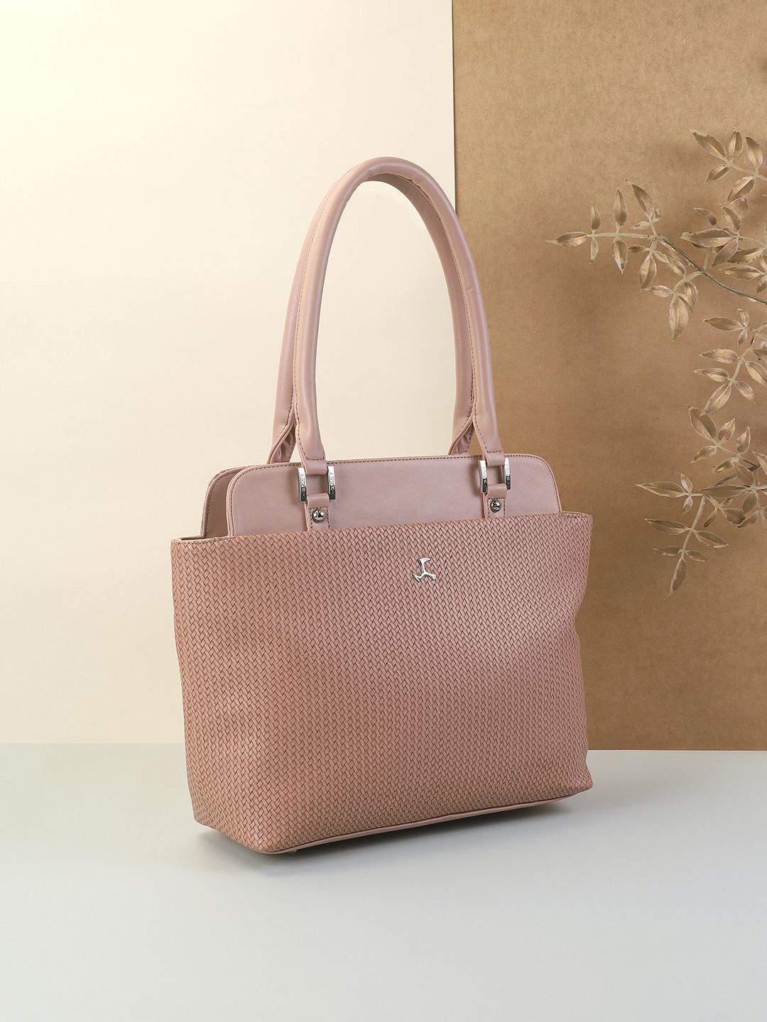 

Mochi Women Textured Structured Shoulder Bag, Pink