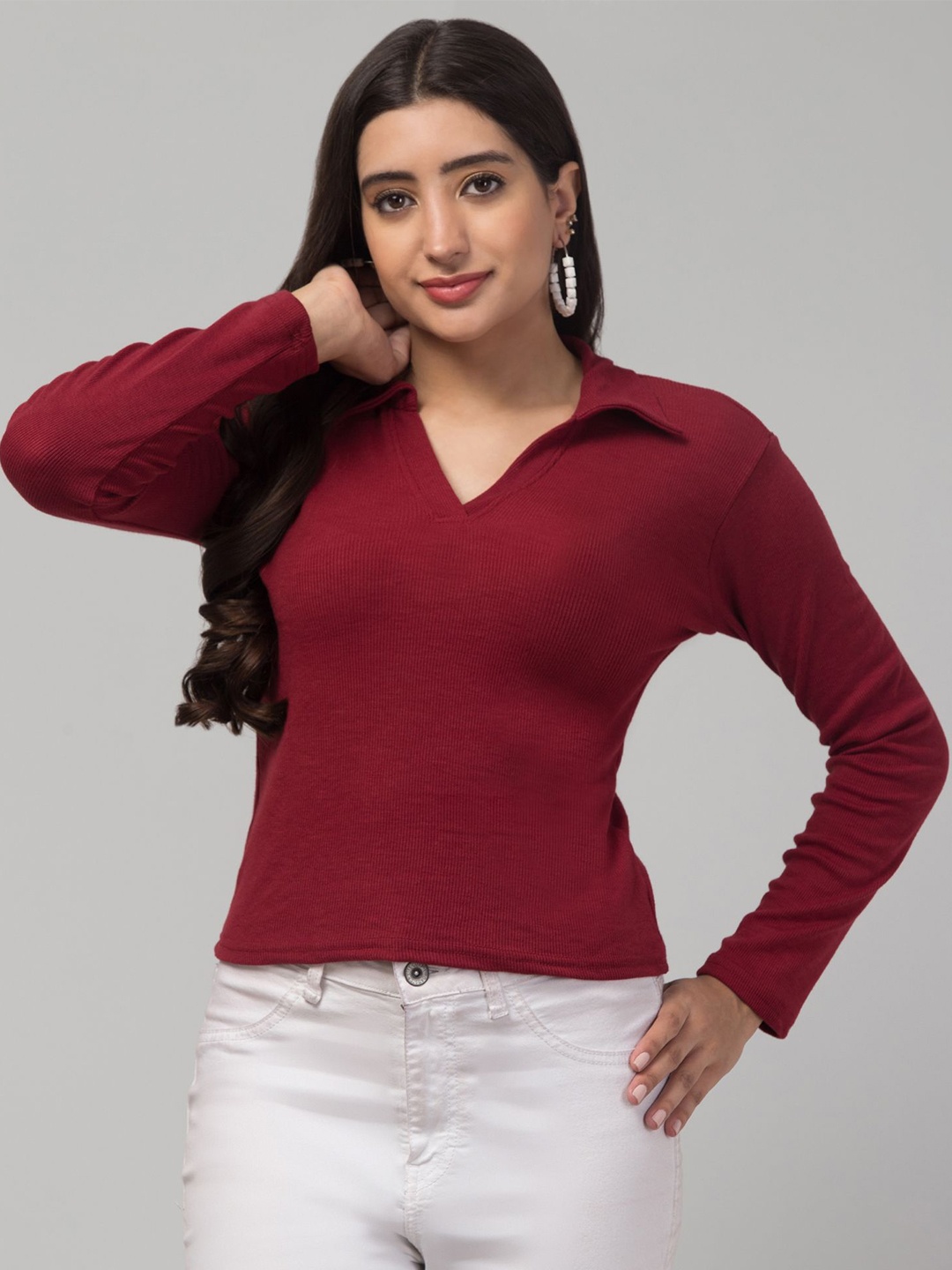 

STYLE PREZONE Top, Maroon