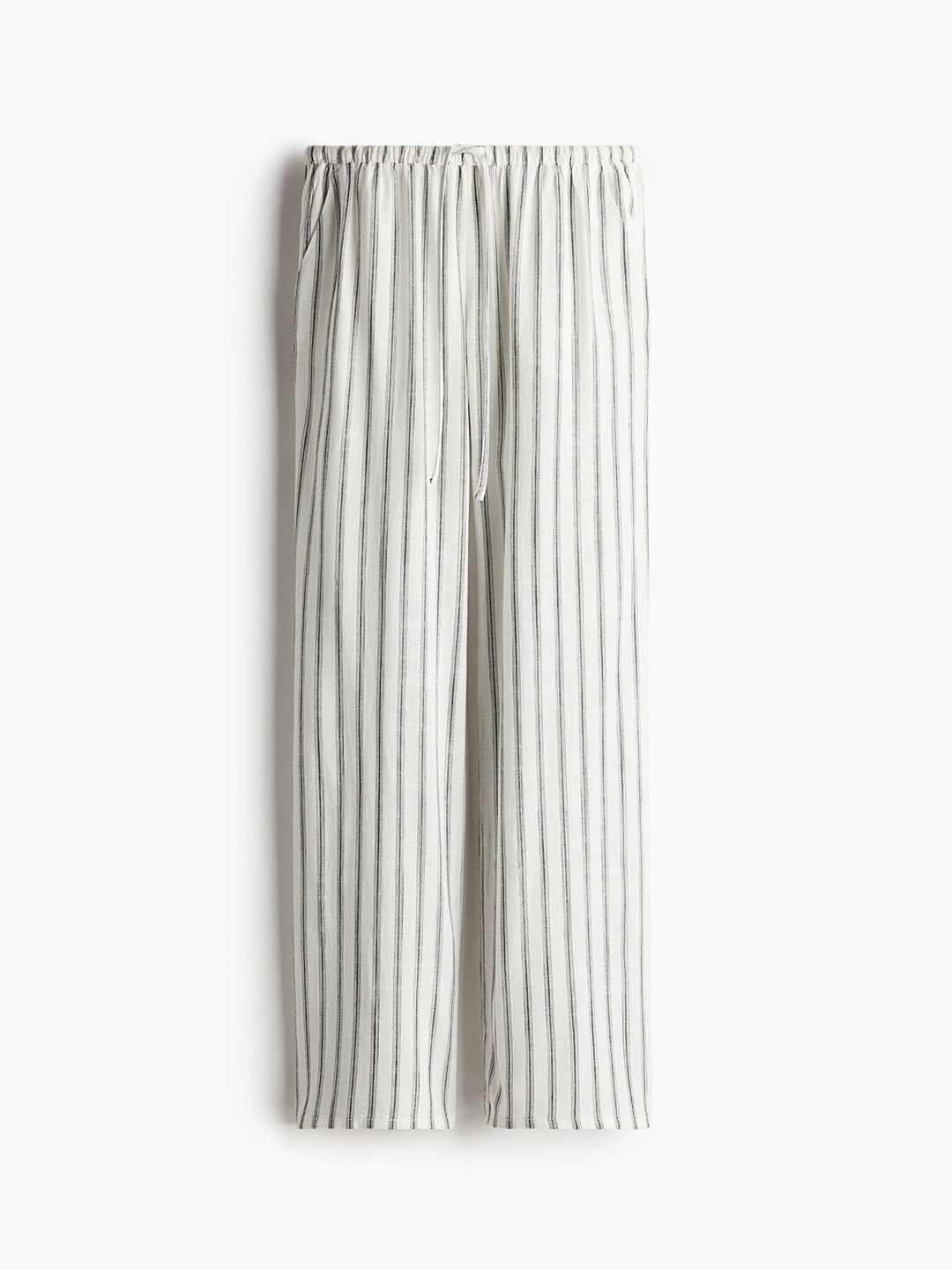 

H&M Straight Drawstring Trousers, White