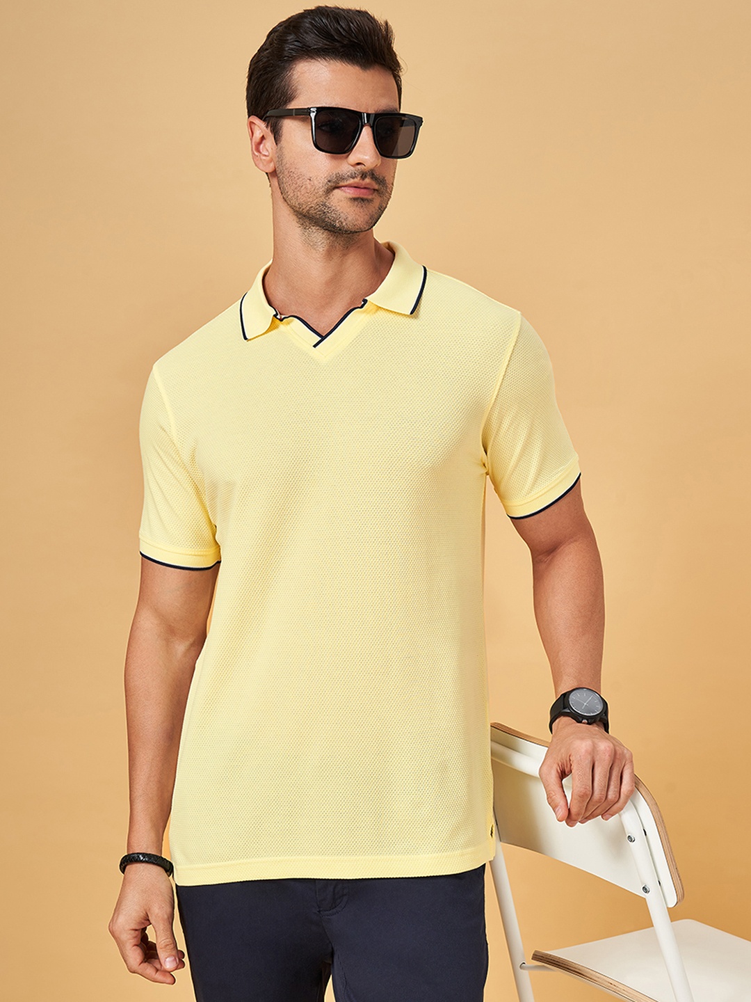 

BYFORD by Pantaloons Polo Collar Slim Fit T-shirt, Yellow