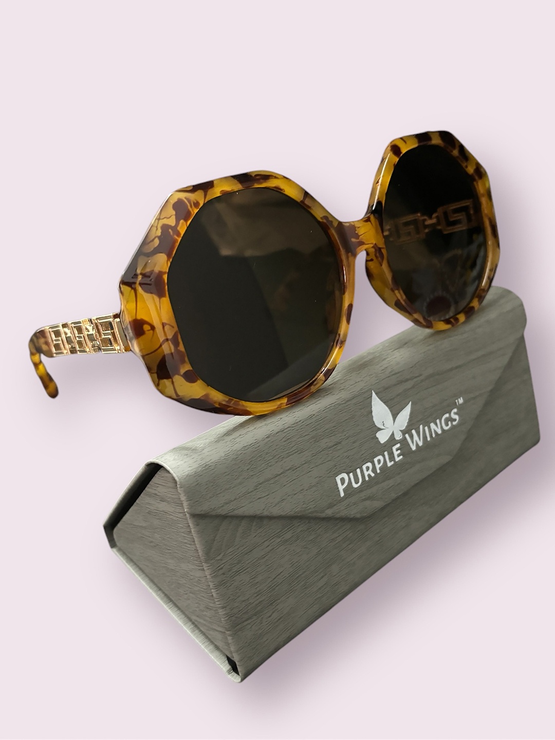 

PURPLE WINGS Women Oversized Sunglasses with UV Protected Lens PWSG012LPS, Brown