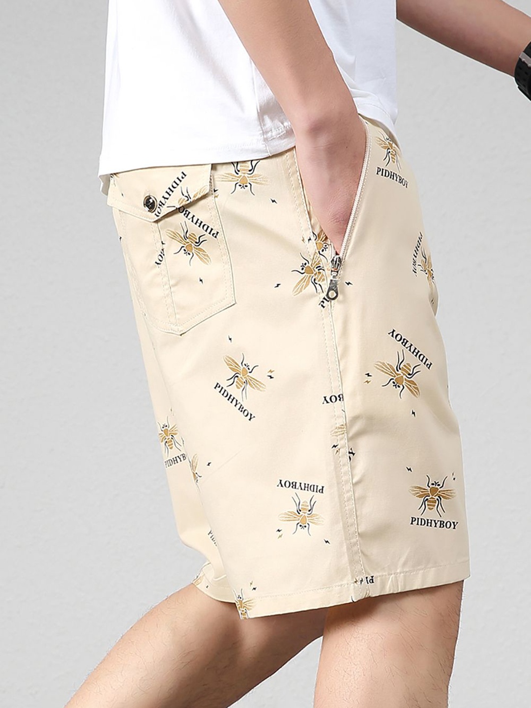 

StyleCast x Revolte Men Printed Shorts, Khaki