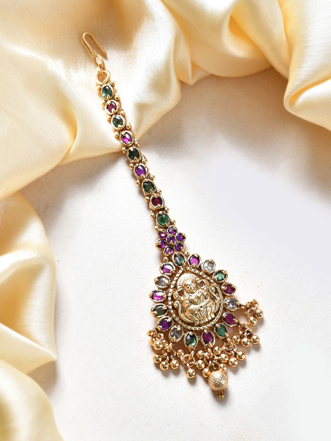 

Voylla Gold-Plated Kundan Studded Maang Tikka Head Jewellery
