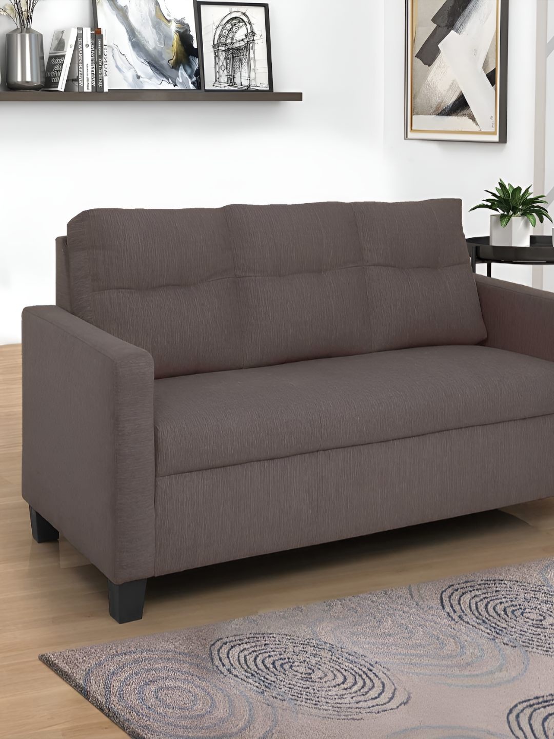 

Duroflex Ease Brown 3 Seater Fabric Sofa