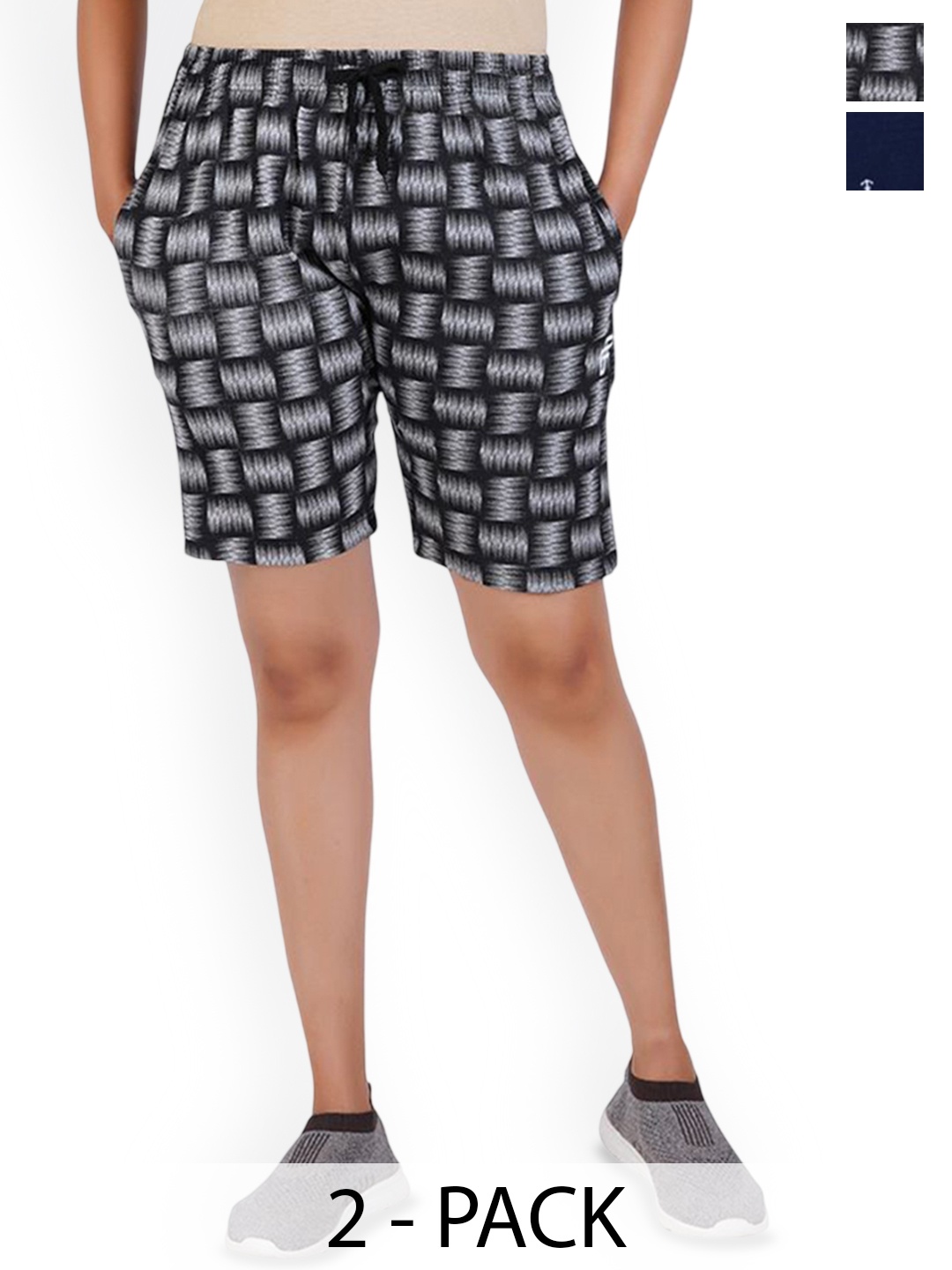 

FEEL TRACK Women Printed Shorts, Grey