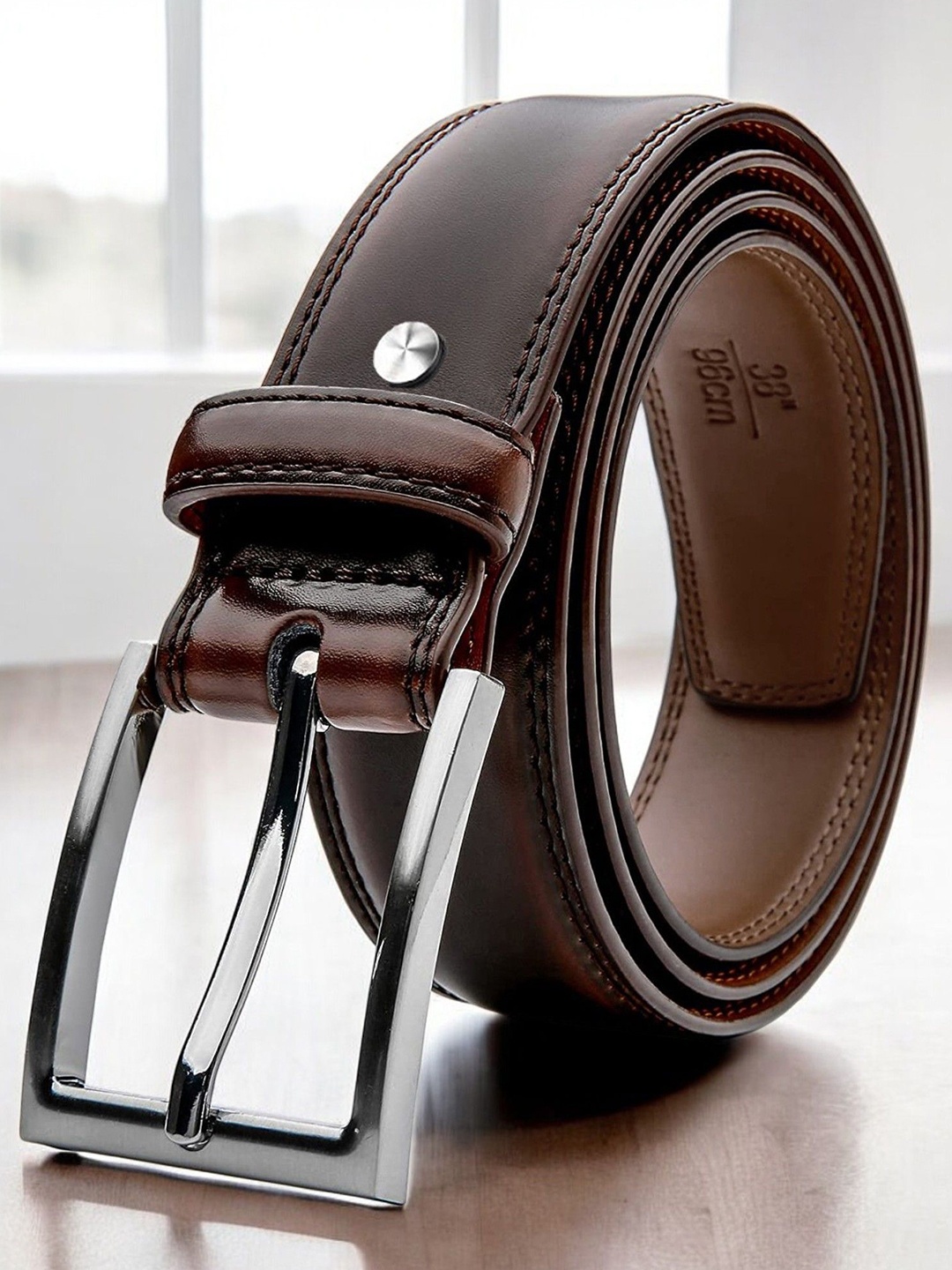 

Provogue Men Solid Vegan Leather Belt, Brown