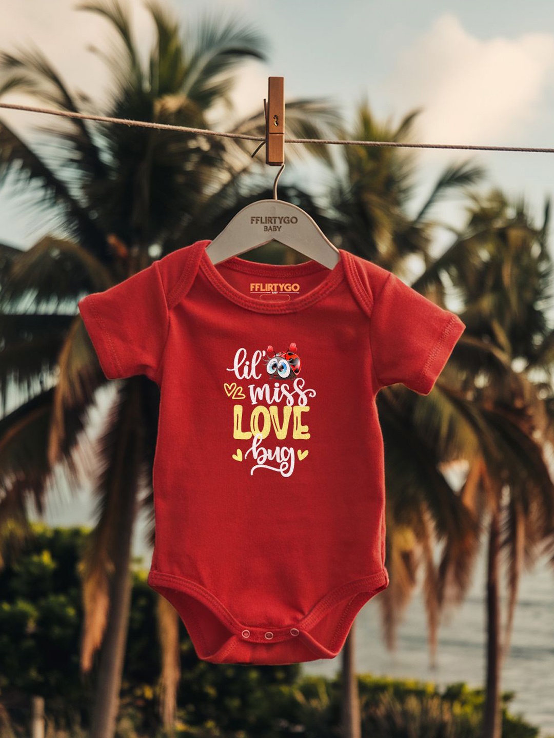 

FFLIRTYGO Infants Valentine Day Printed Cotton Bodysuit, Red