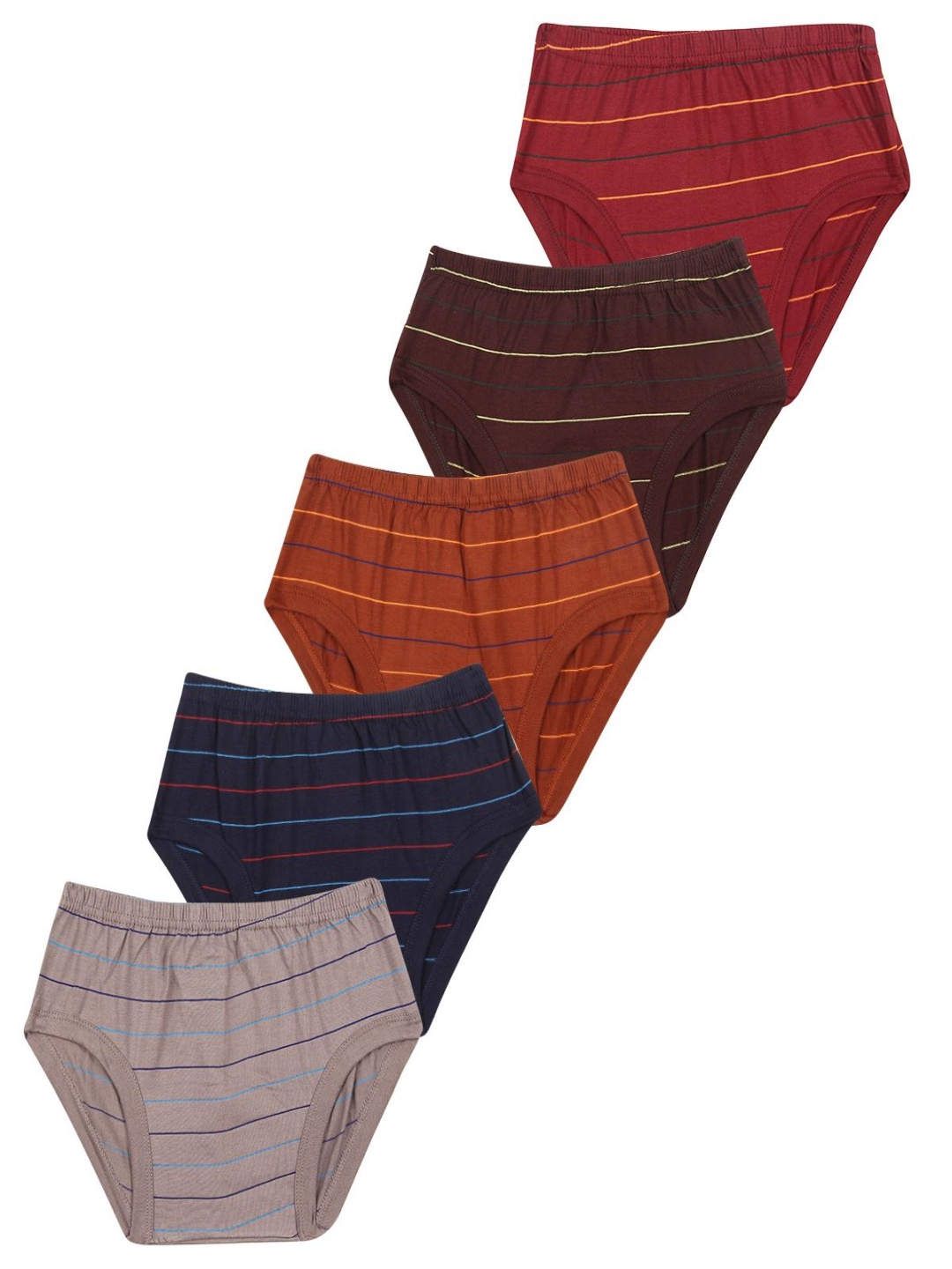 

YELLOWDELIGHT Boys Pack Of 5 Mid Rise Hipster Briefs YD 723 Mithula (b) strp jetty 0-6m-5, Red