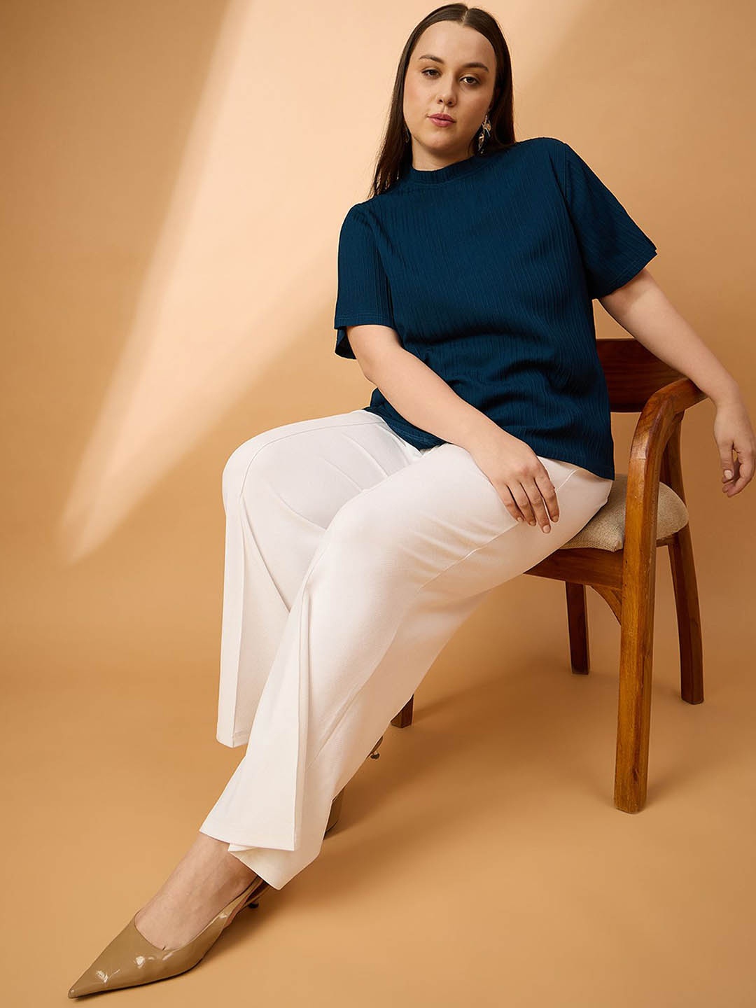 

all about you Women Comfort High-Rise Trousers, White