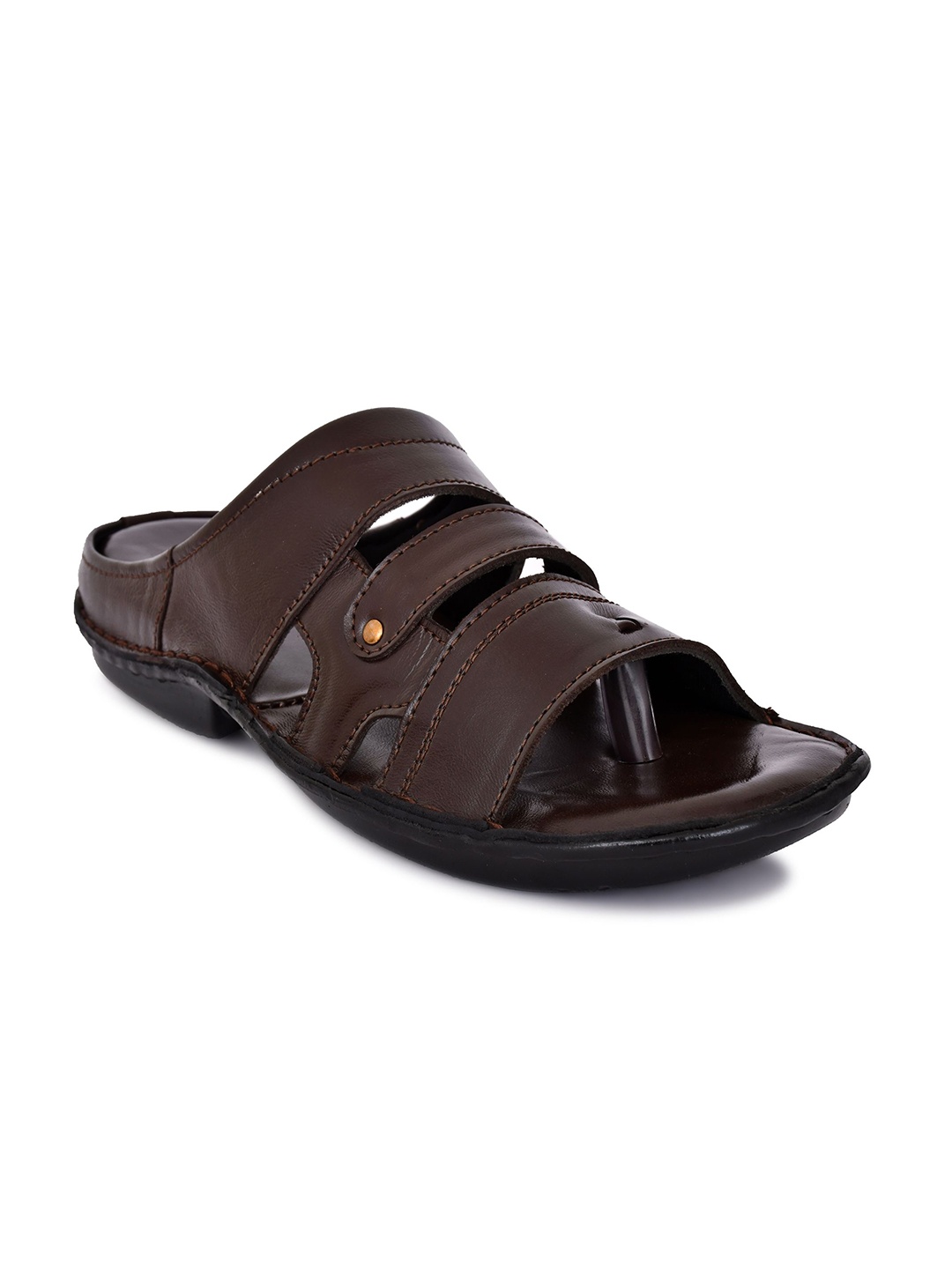 

ROYAL CRUZZ Men Leather Comfort Sandals, Brown