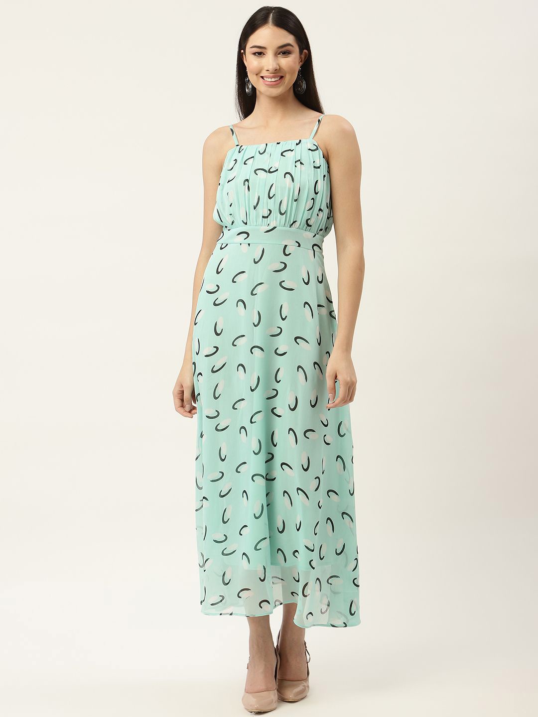 

Moda Rapido Print Chiffon Fit & Flare Maxi Dress, Sea green