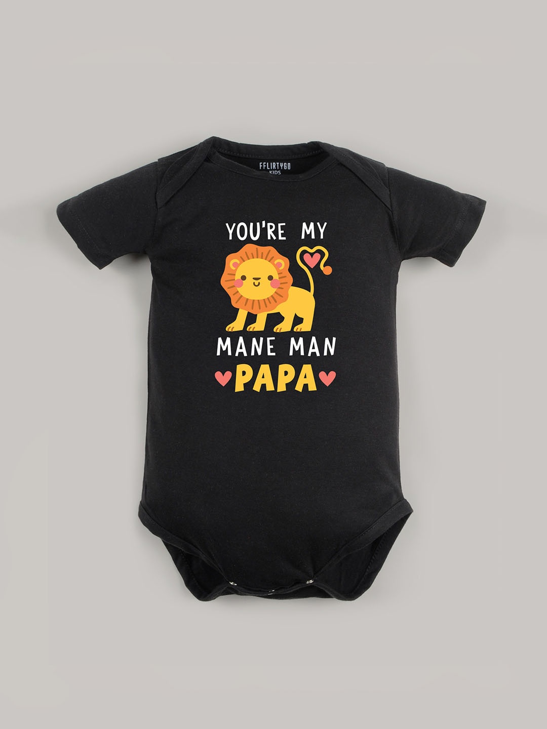 

FFLIRTYGO Infants Valentine day Printed Cotton Bodysuit, Black
