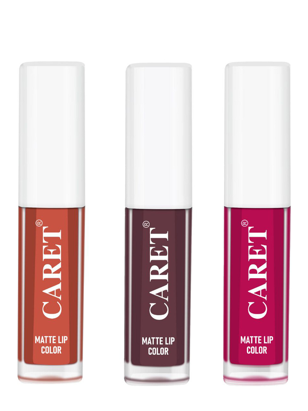 

CARET ORGANIC Set Of 3 Super-Pigmented Liquid Matte Lipsticks - 2 ml Each - 6-7-5, Pink