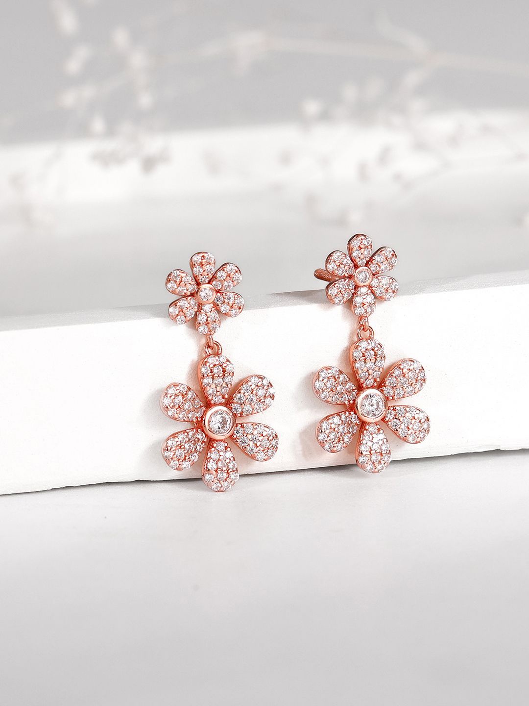 

GIVA Contemporary Drop Earrings, Rose gold