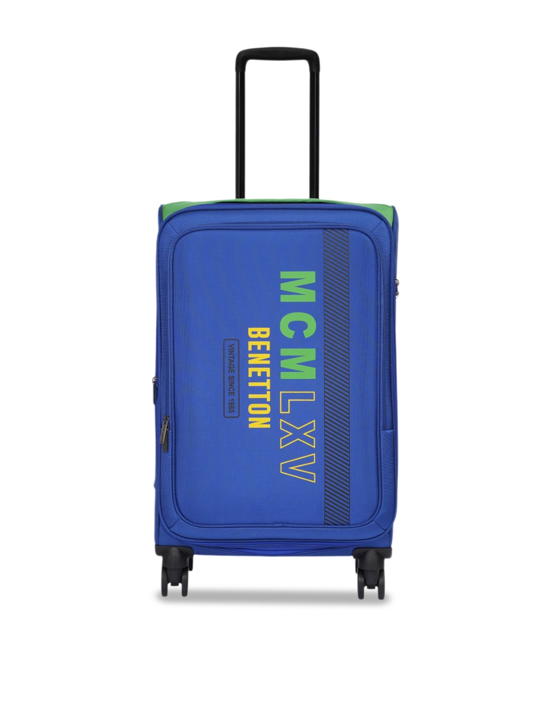 

United Colors of Benetton Topaz Plus Printed Soft-Sided Cabin Trolley Bag, Blue