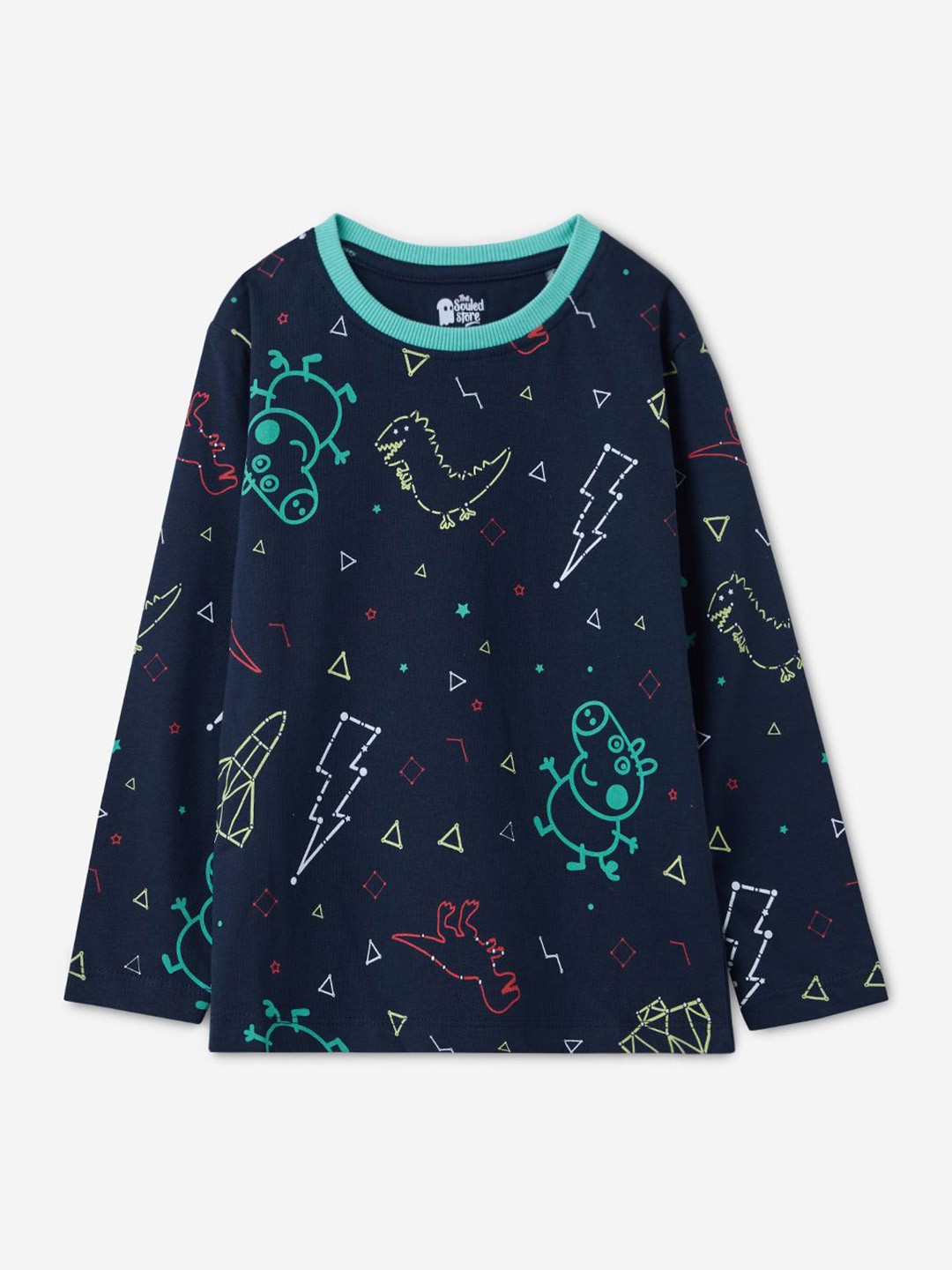 

The Souled Store Boys Printed T-shirt, Navy blue