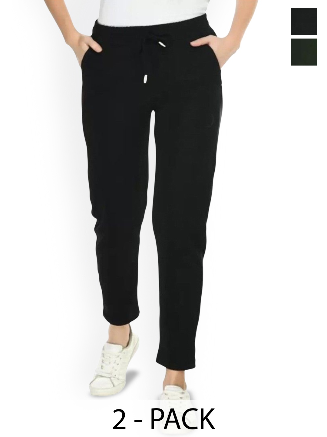 

Purser Women Pack Of 2 Mid-Rise Track Pants, Green