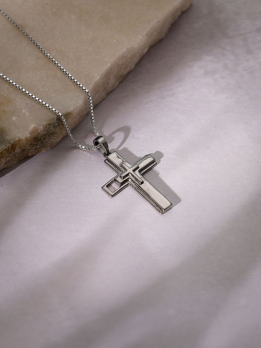 

GIVA Rhodium-Plated Contemporary Pendants with Chains, Silver