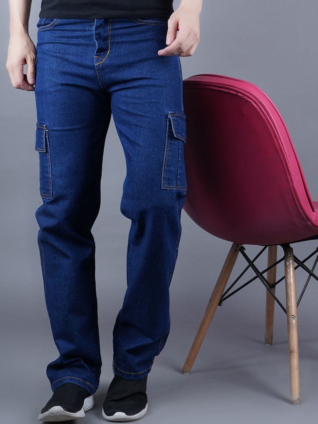 

COMFITS Men Classic Boyfriend Fit Mildly Distressed Jeans, Blue