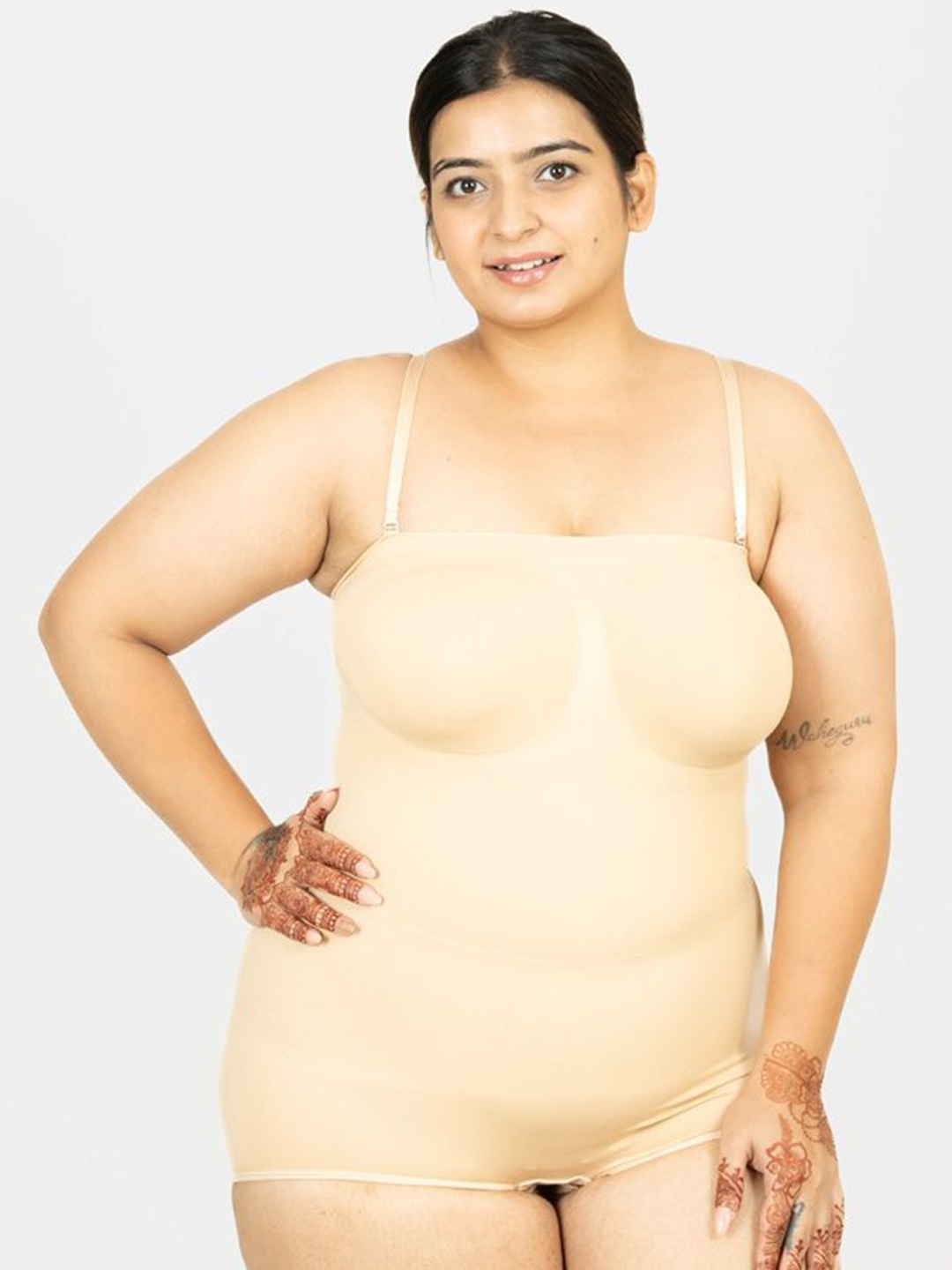 

Shapercult Women Strapless Snatched Bodysuit - Body Shaper, Beige