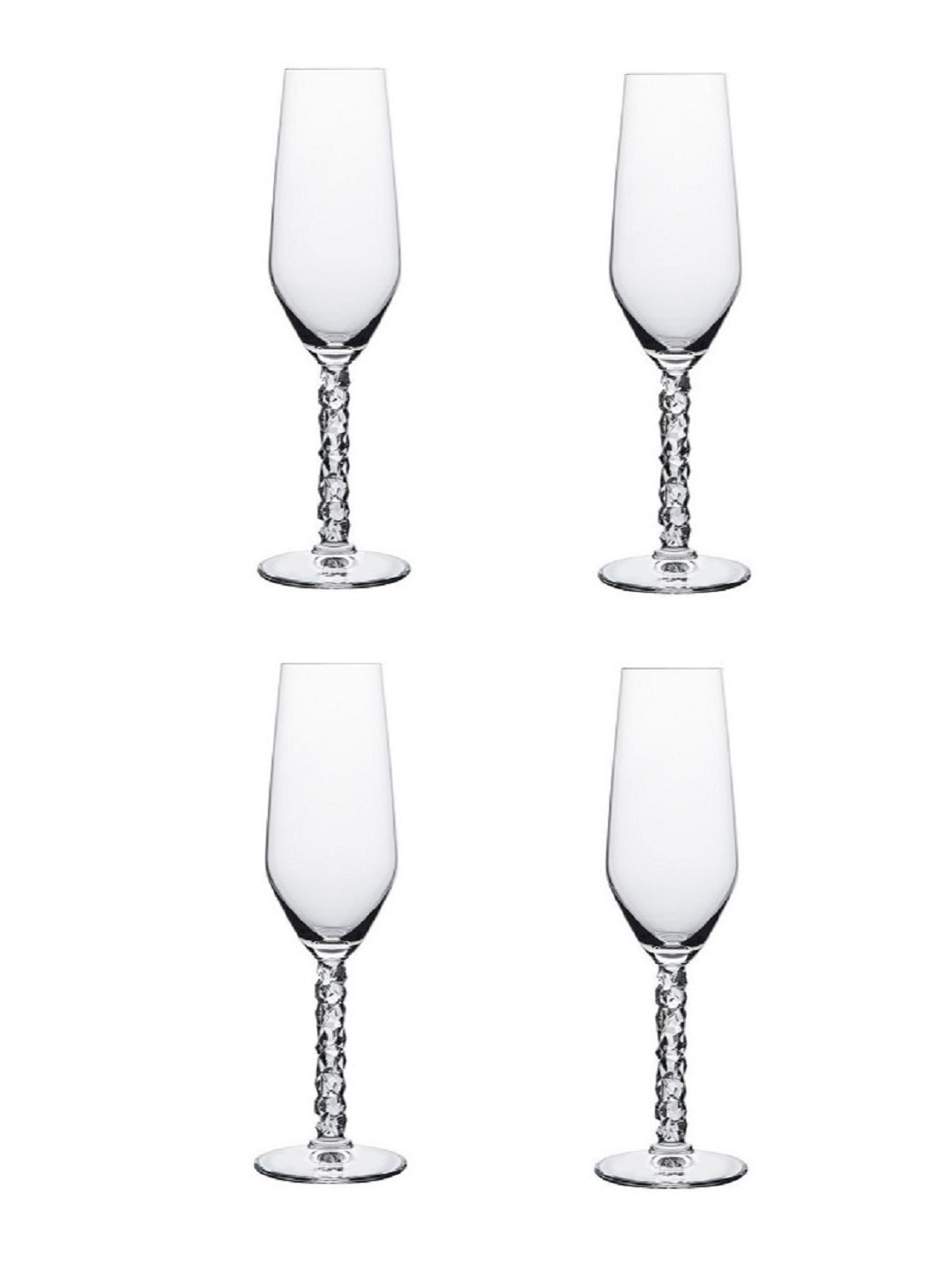 

Nachtmann Pebbles Transparent 4 Pieces Textured Champagne Glasses