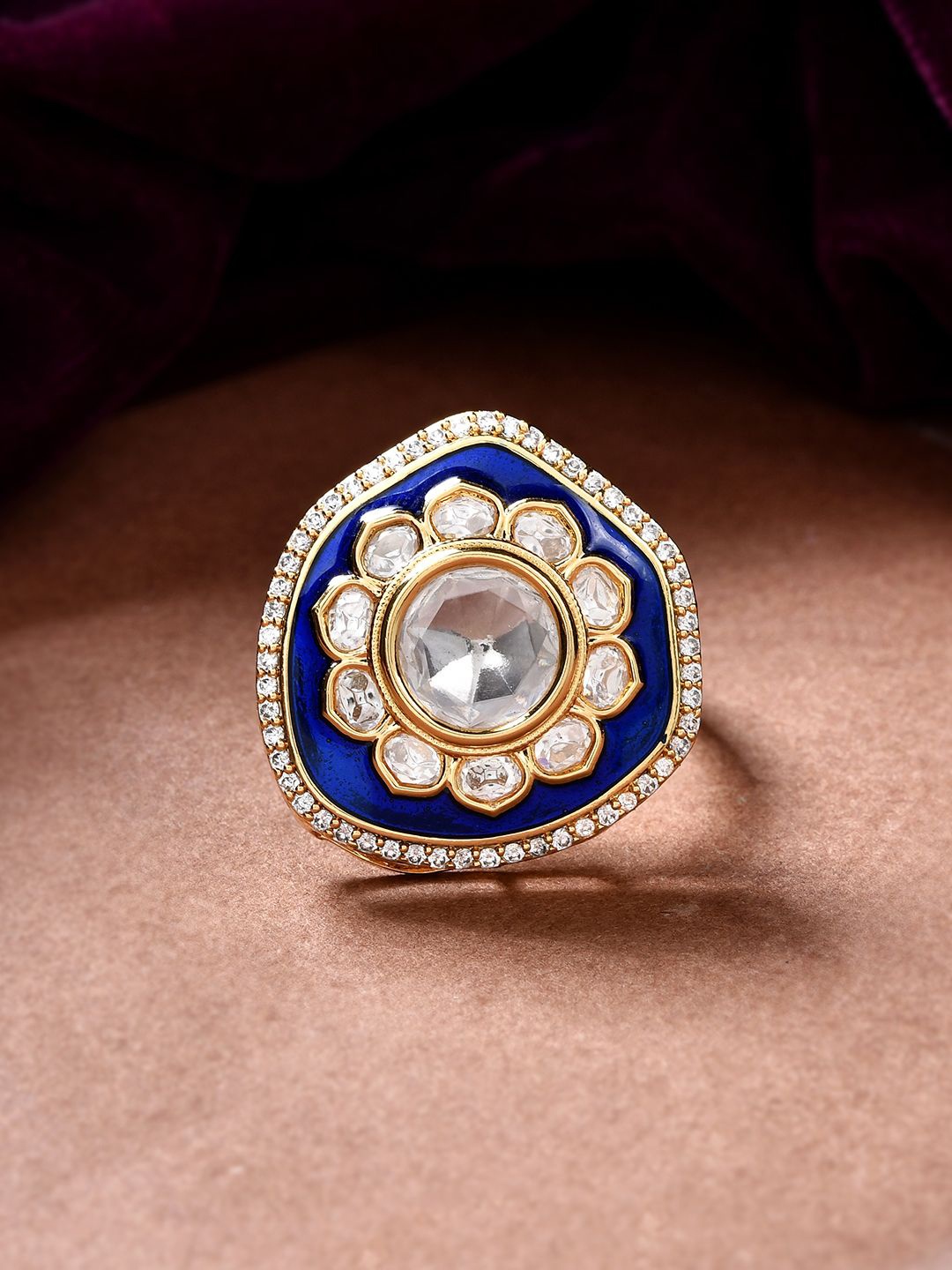 

Voylla Kundan Elegance Chandnika Ring, Gold