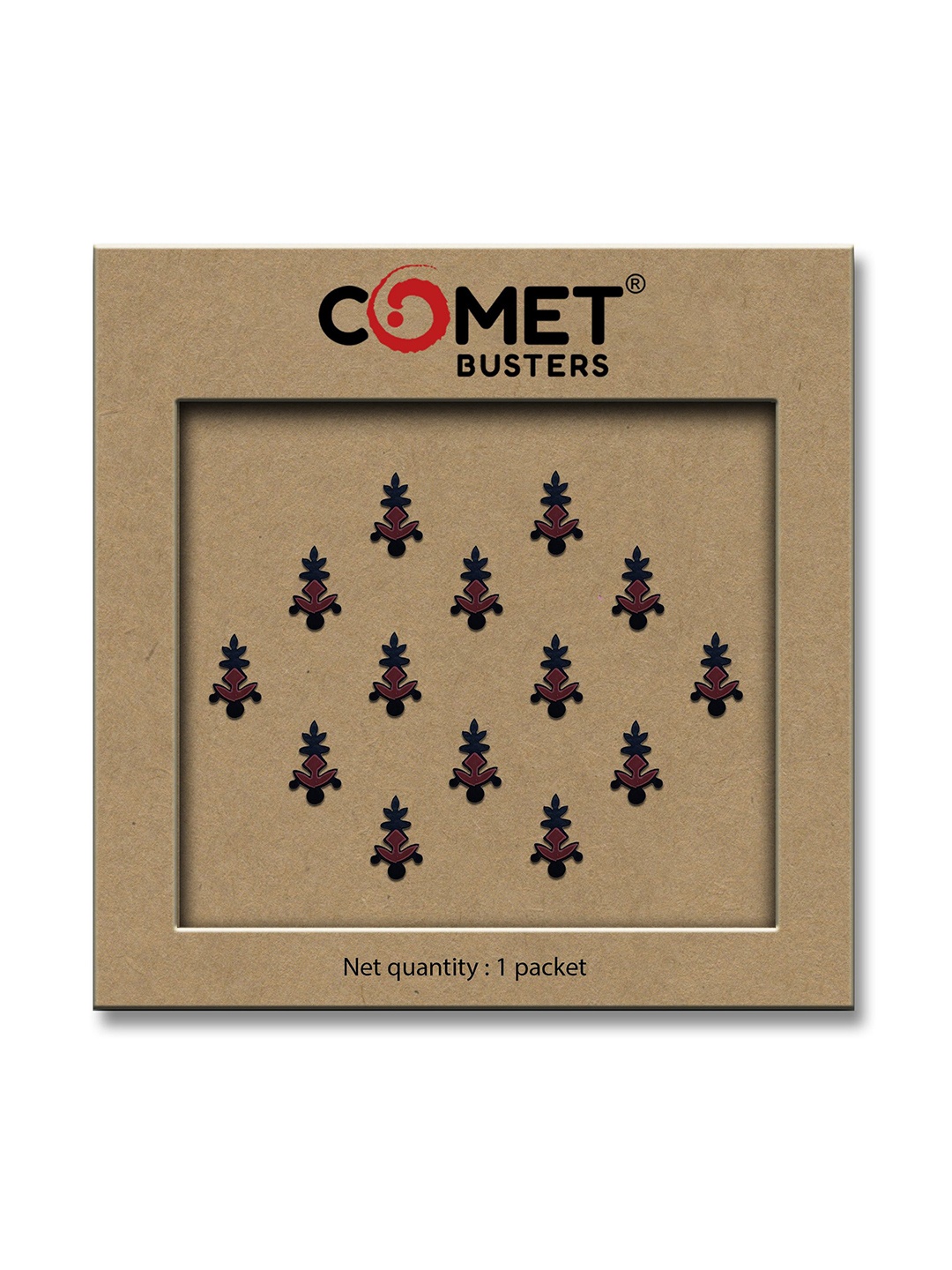 

Comet Busters Beautiful Traditional Designer Bindis - Black & Maroon