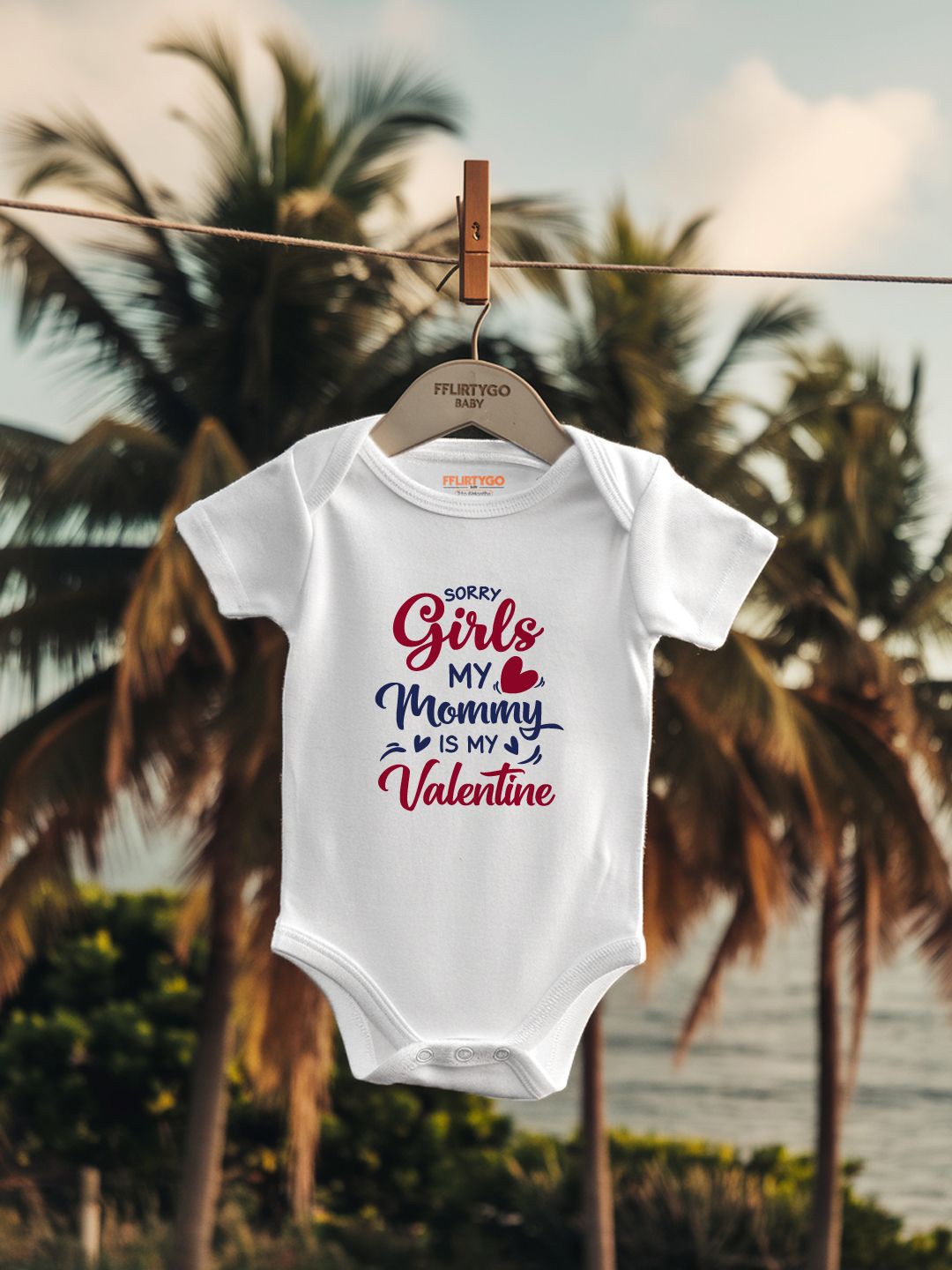 

FFLIRTYGO Infants Valentine Day Printed Cotton Bodysuit, White